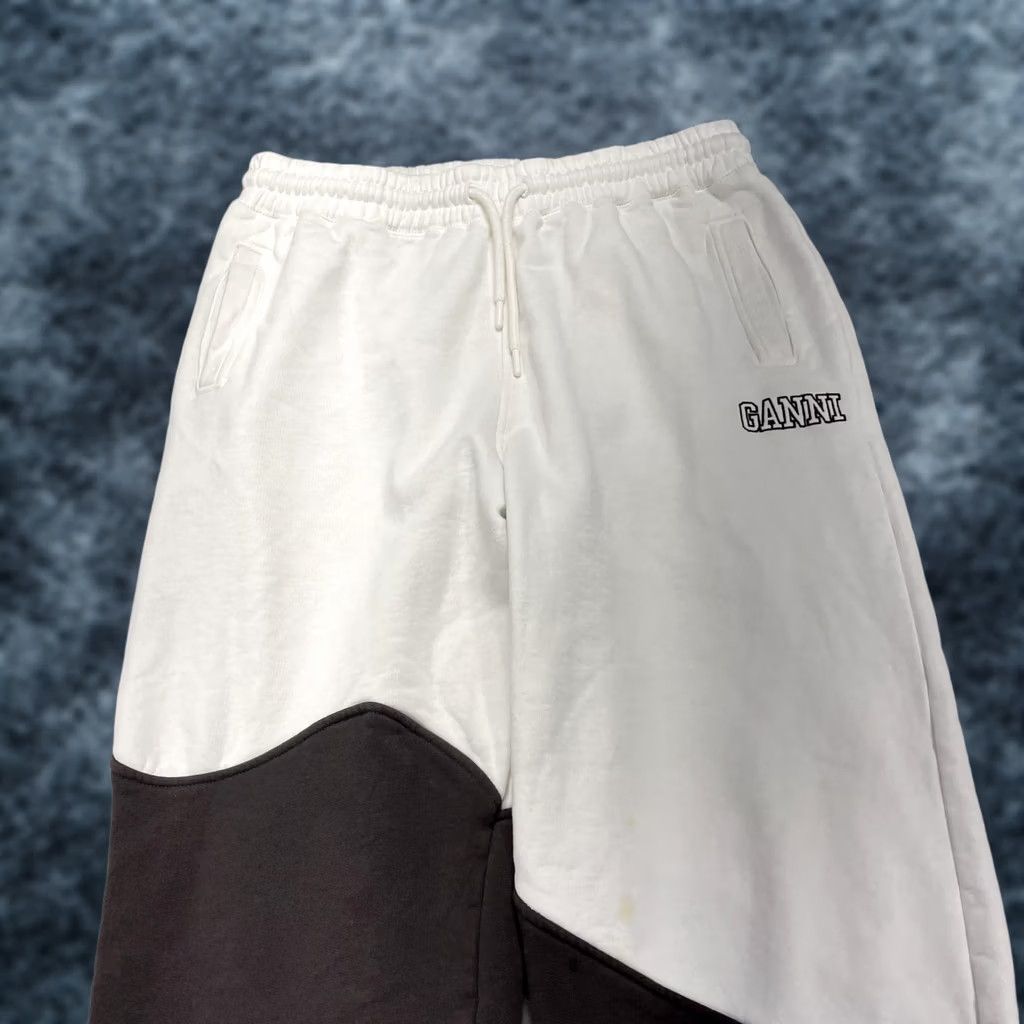 Ganni Ganni Pants Womens XL White Colorblock Fleece Sweatpants 5 Software 5 Winter Relaxed Pockets Drawstring Size 40" / US 18 - 1 Thumbnail