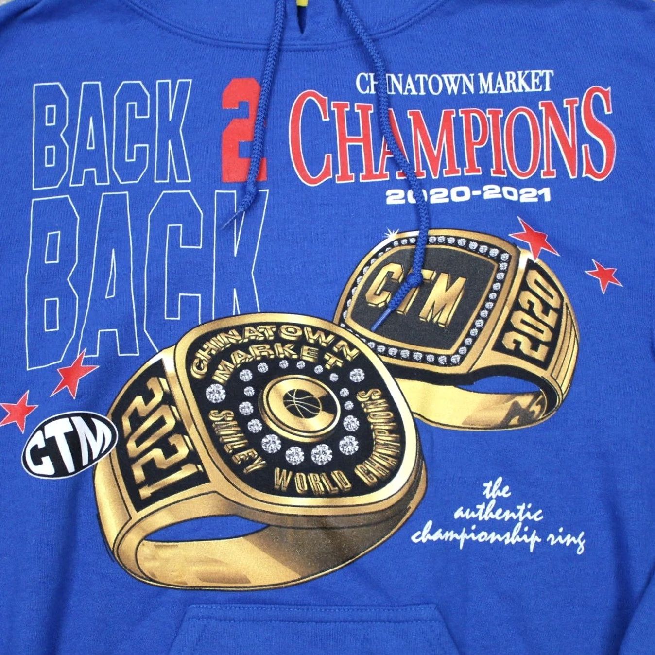 Vintage Chinatown Market Hoodie Men S Blue Back 2 Back Championship Pullover L/S Graphic Print Hooded Logo Sweatshirt Size US S / EU 44-46 / 1 - 6 Thumbnail