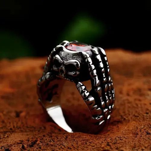 Handmade × Jewelry Creative Skull Hand Bones Ring Size ONE SIZE - 2 Thumbnail