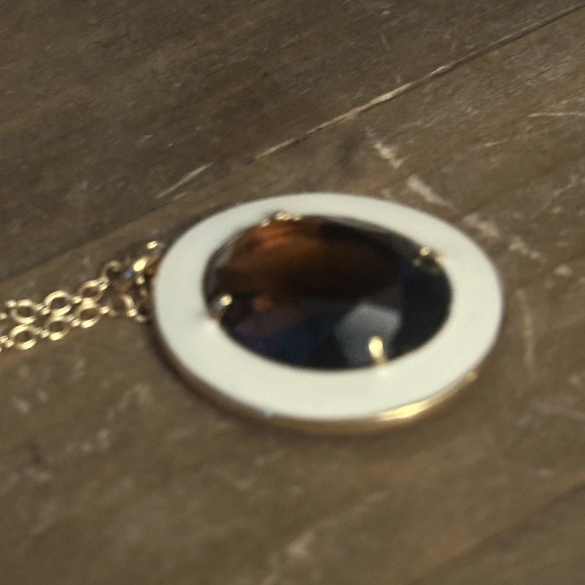 J.Crew J. Crew gold tone amber stone enamel pendant necklace Size ONE SIZE - 4 Thumbnail
