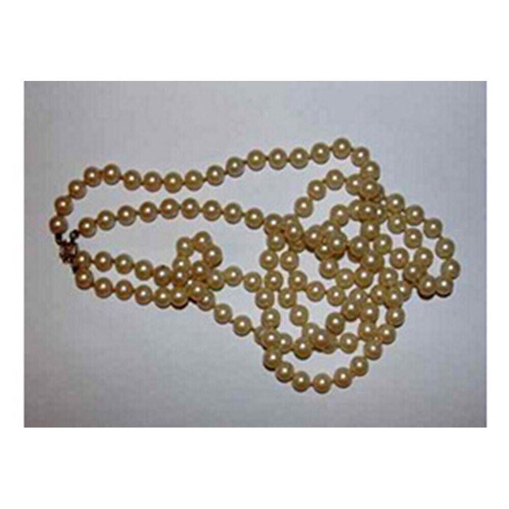 Designer Double Strand Simulated Pearl Necklace 14 kt Gold Filigree Size ONE SIZE - 2 Thumbnail