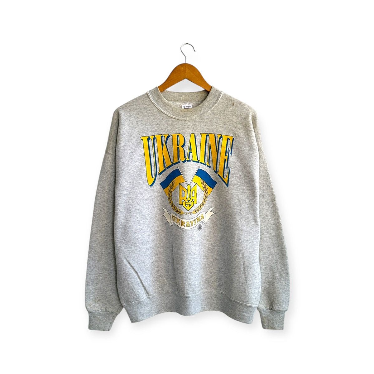 Vintage vintage 90s UKRAINE souvenir sweatshirts crewneck Size US XL / EU 56 / 4 - 1 Thumbnail