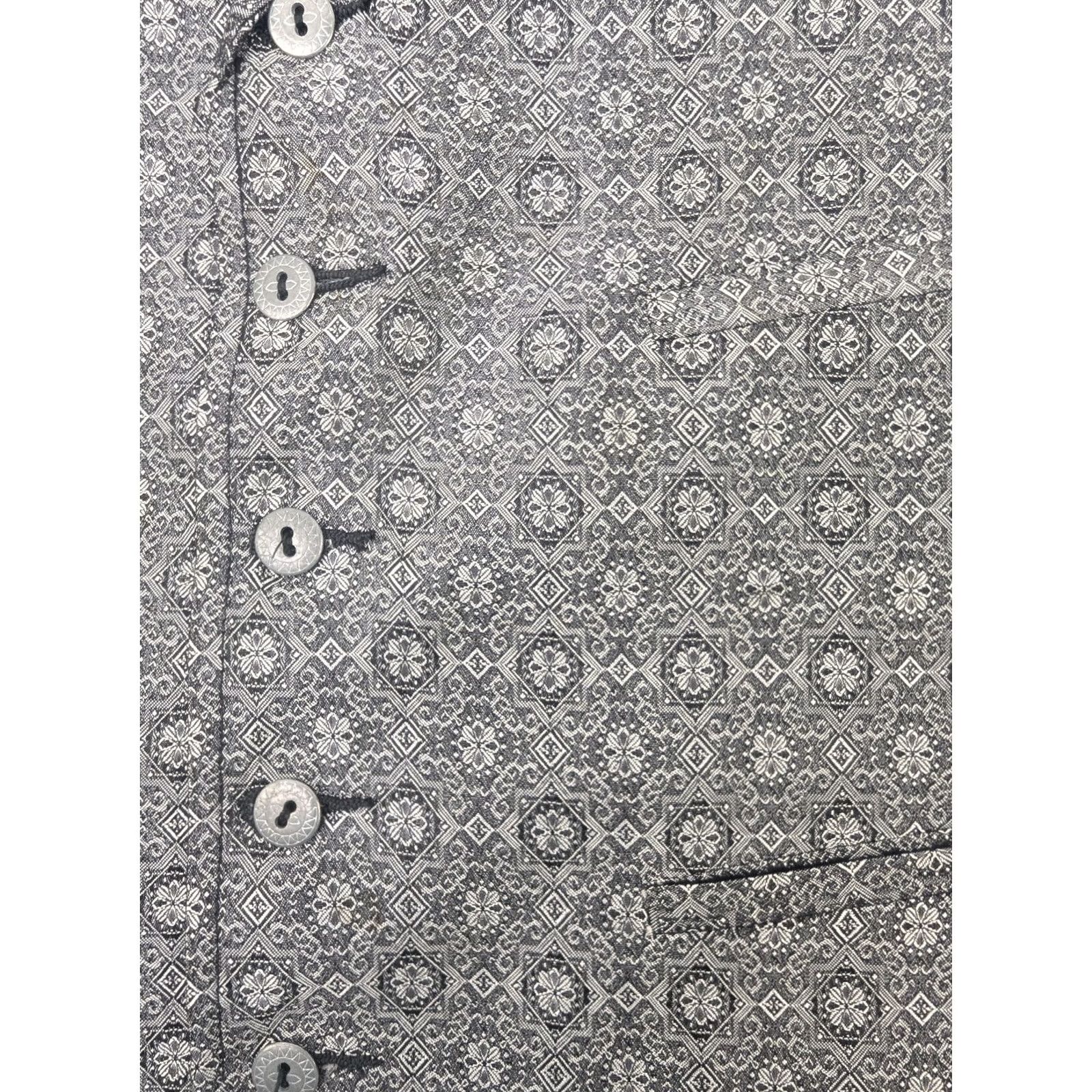 Vintage Classic Old West Styles Vest Men M Gray Polyester Cowboy Buckle Size US M / EU 48-50 / 2 - 2 Thumbnail