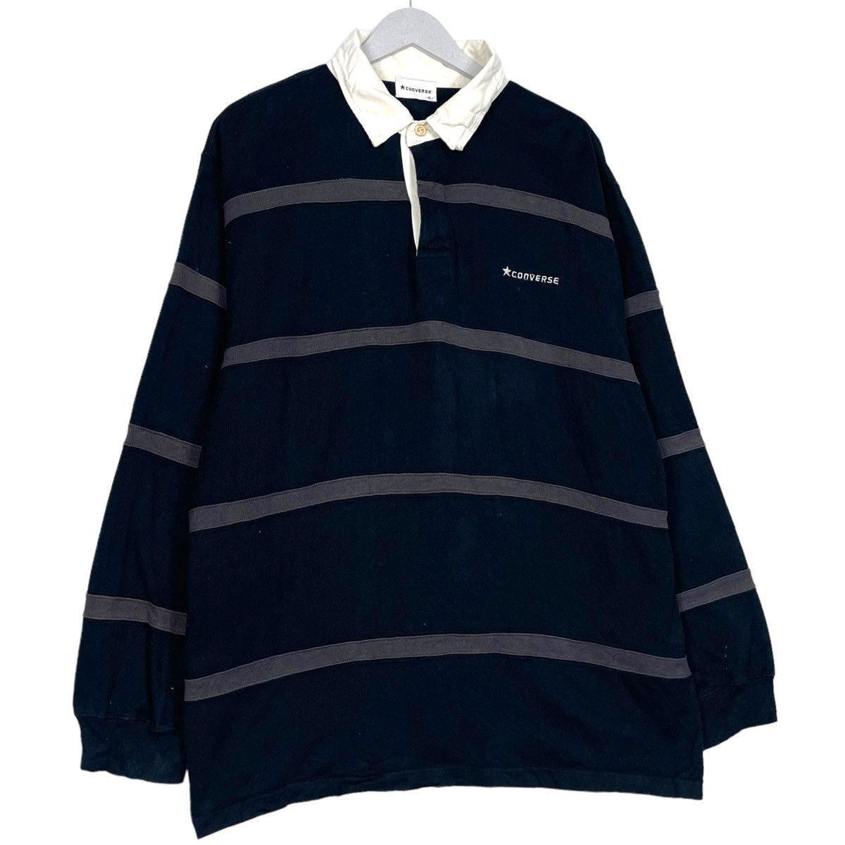 Japanese Brand × Vintage 💥90s CONVERSE VINTAGE POLO STRIPED LONGSLEEVE SHIRT Size US XL / EU 56 / 4 - 3 Thumbnail