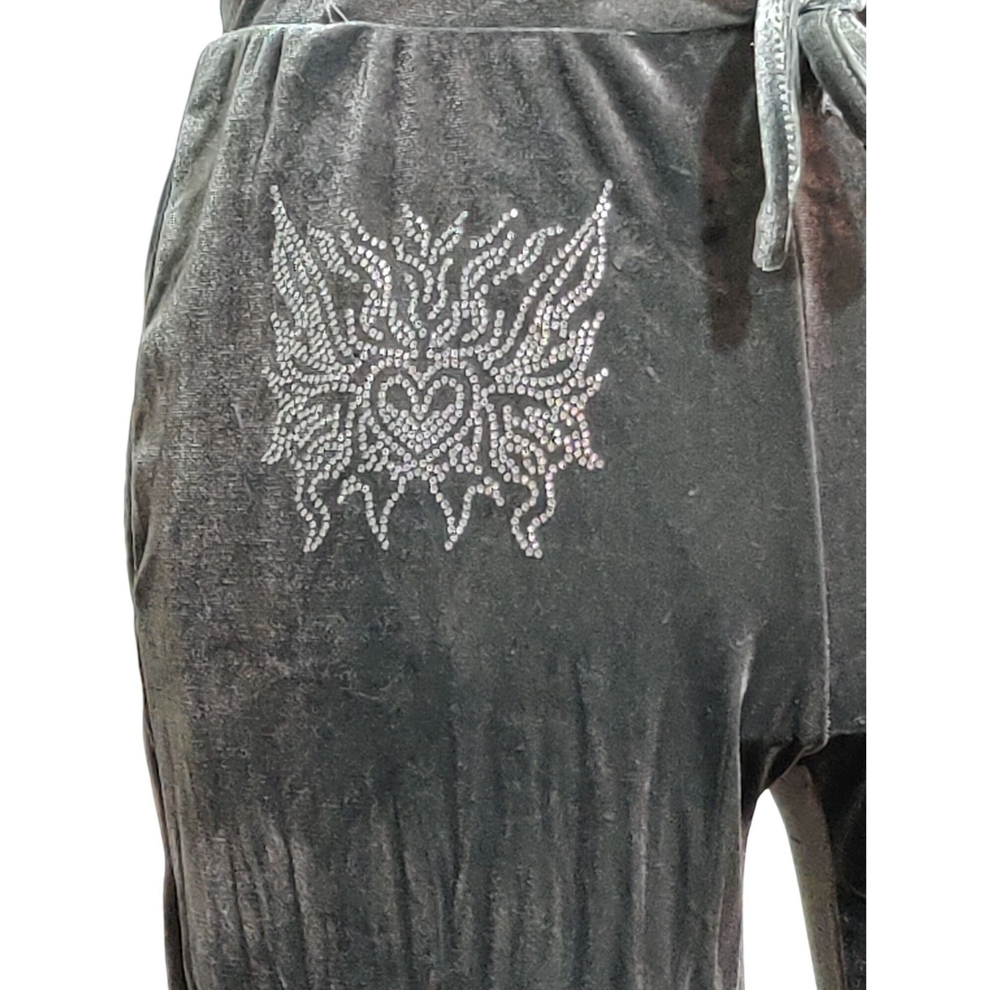 Shein Shein M 6 Womens Gray Velour Flare Pants Drawstring Stretch Size 28" / US 6 / IT 42 - 11 Thumbnail