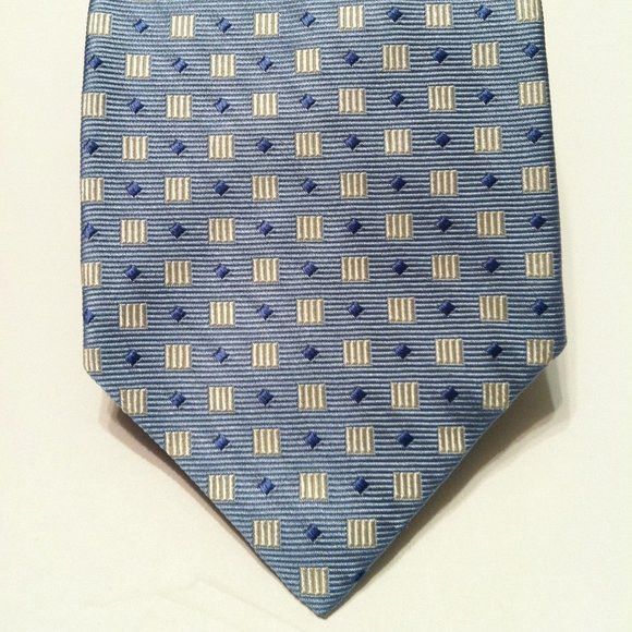 Faconnable FACONNABLE MEN'S NEW BLUE SILK TIE WIDTH: 3 3/4" Size ONE SIZE - 1 Thumbnail