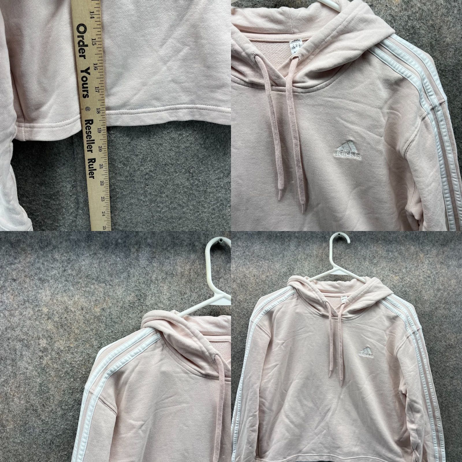 Adidas Adidas Hoodie Women Small Pink Stripe French Terry 3-Stripe Pullover Sweatshirt Activewear 34in Chest Regular Size S / US 4 / IT 40 - 8 Thumbnail