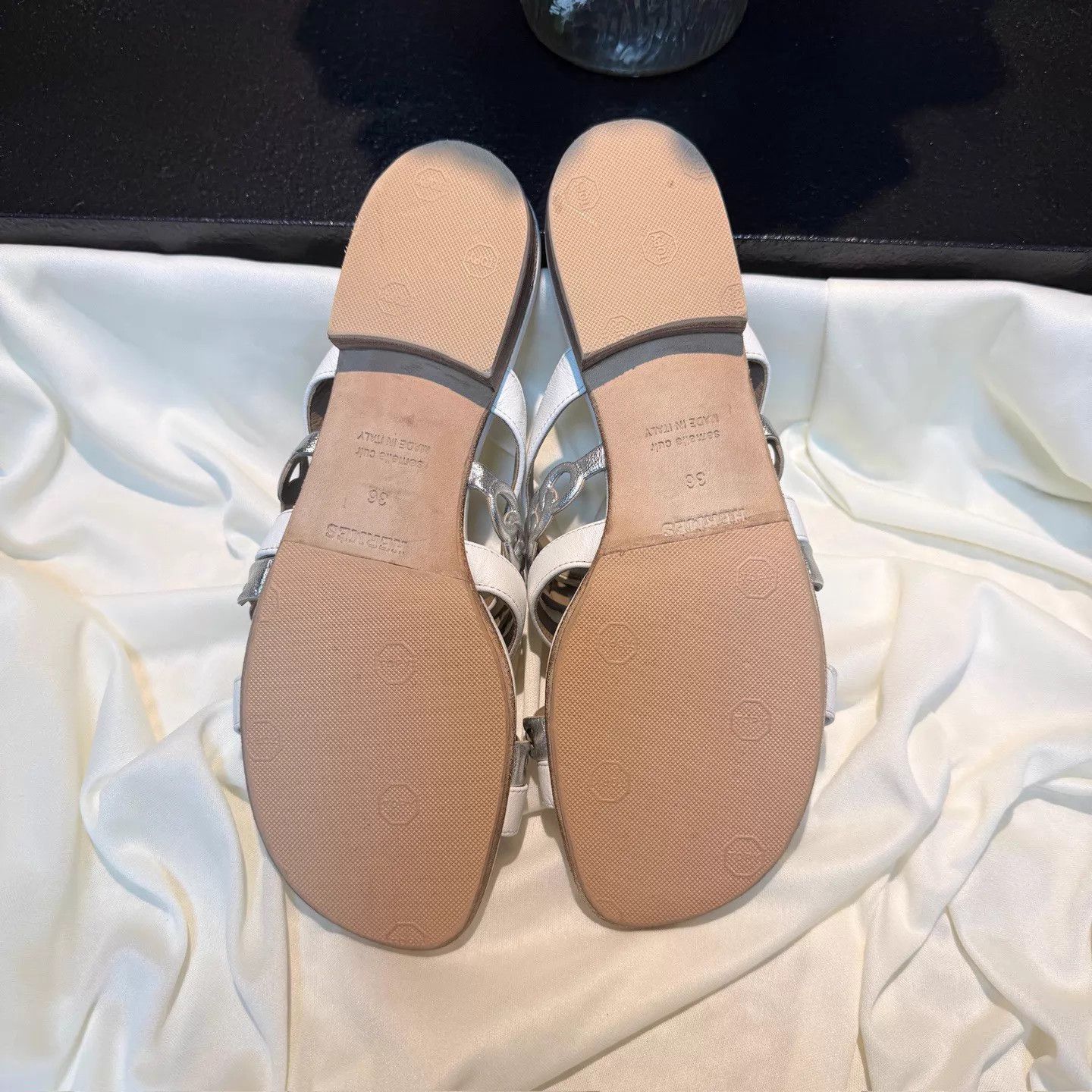 Hermes Hermes Silver Chain Strap Slipper 36 99 New 9k Size US 5.5 / IT 35.5 - 6 Thumbnail