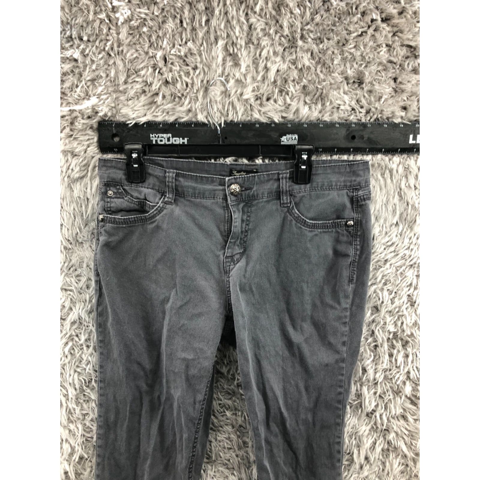 Vintage Supplies Bootcut Pants Size 12 Womens Gray Mid Rise 31 Inseam Knit Polyester Chino Flat Front Pockets Regular 8.5-10.5 in Vintage No Size 34" / US 12 / IT 48 - 2 Thumbnail