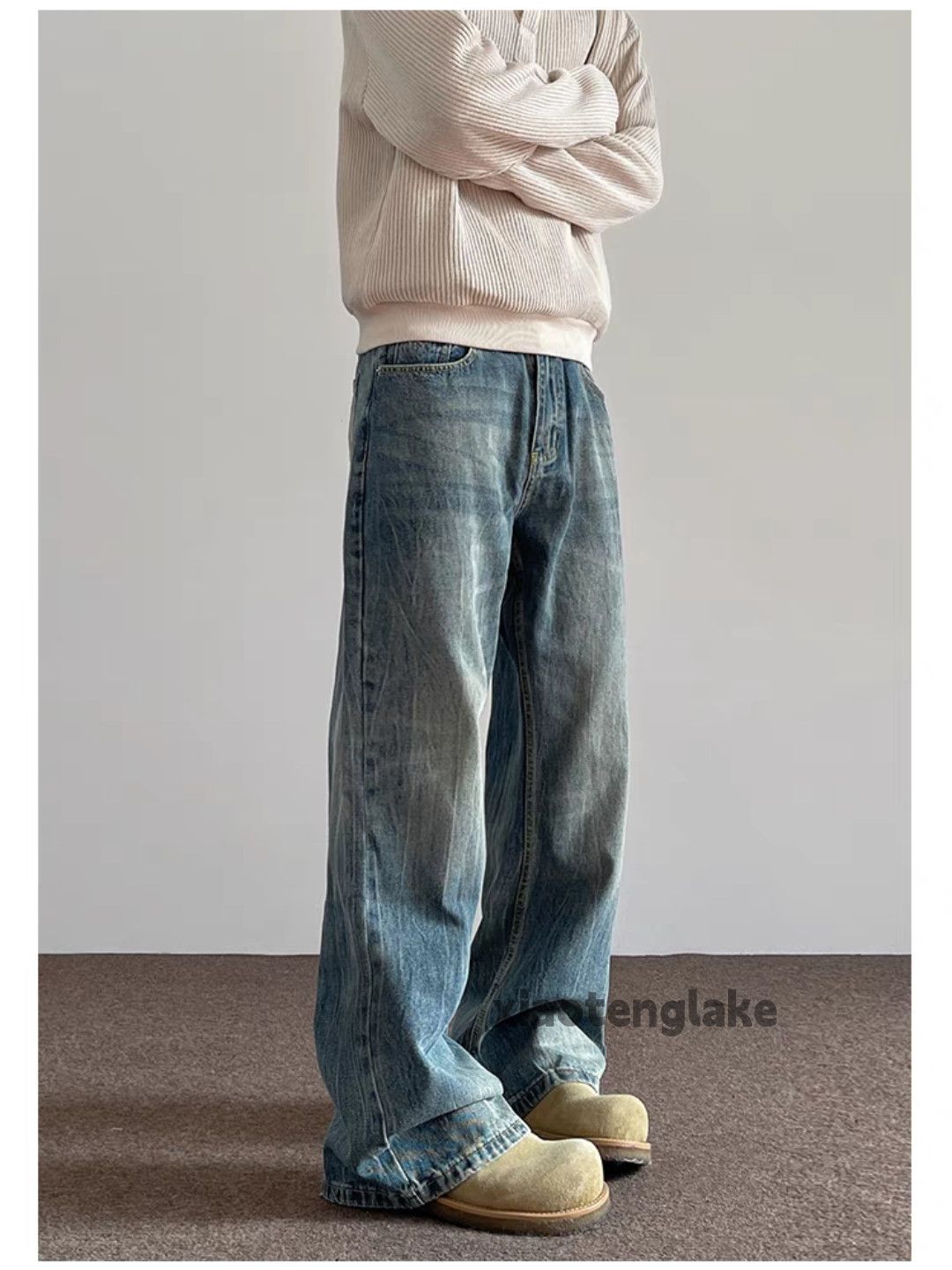 Jean × Vintage washed faded loose baggy cleanfit y2k yuppie jeans Size US 32 / EU 48 - 2 Thumbnail
