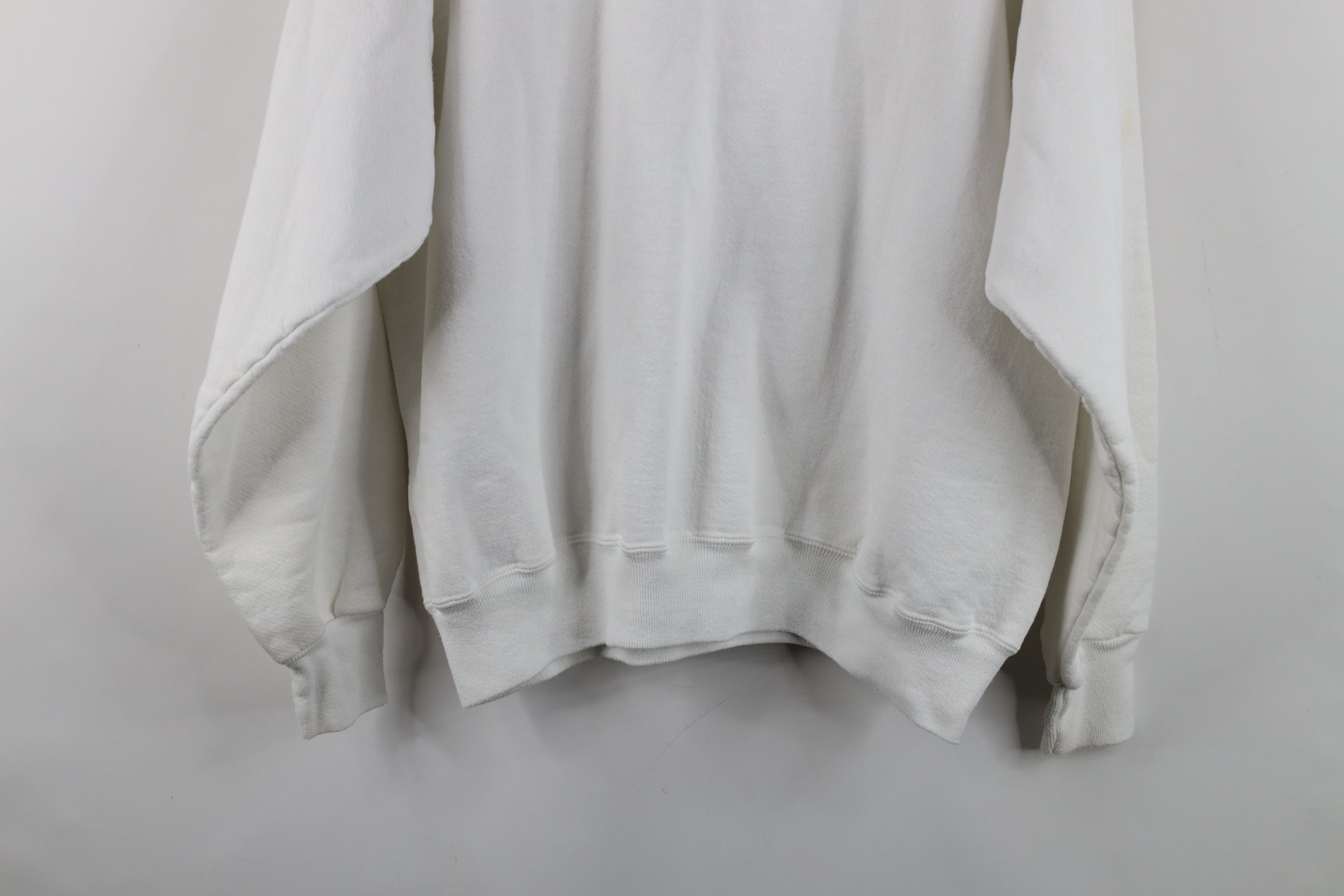Vintage Vintage 90s Streetwear Blank Heavyweight Sweatshirt White Size US XL / EU 56 / 4 - 14 Thumbnail