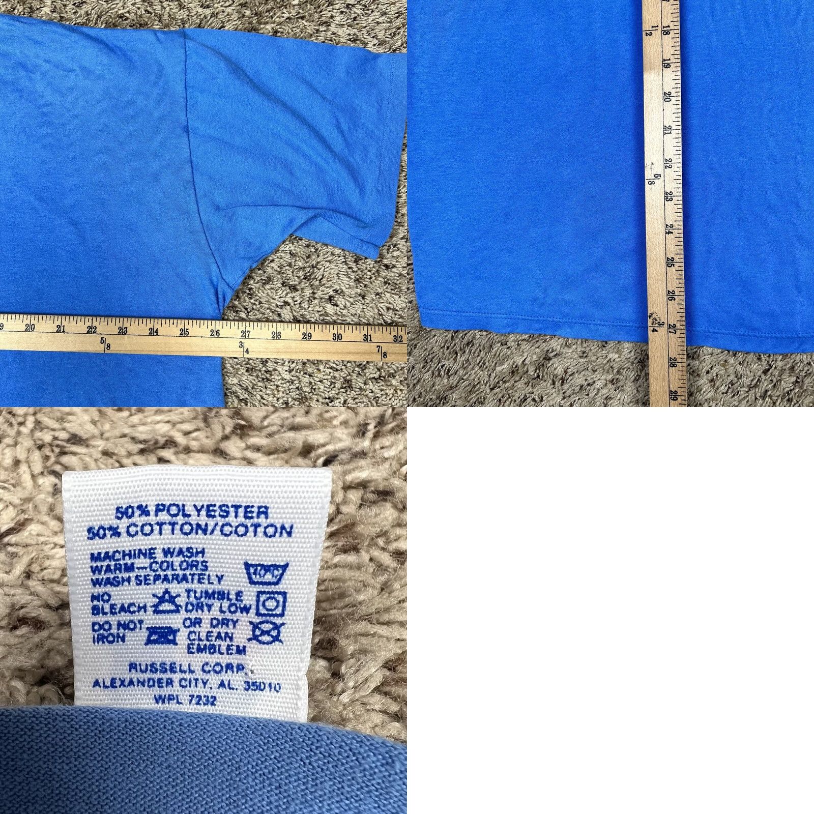 Russell Athletic VINTAGE Russell Athletic Graphic Tee Shirt 2XL Blue 90s Single Stitch Mens Womens Unisex Adults Shirt Size US XXL / EU 58 / 5 - 8 Thumbnail