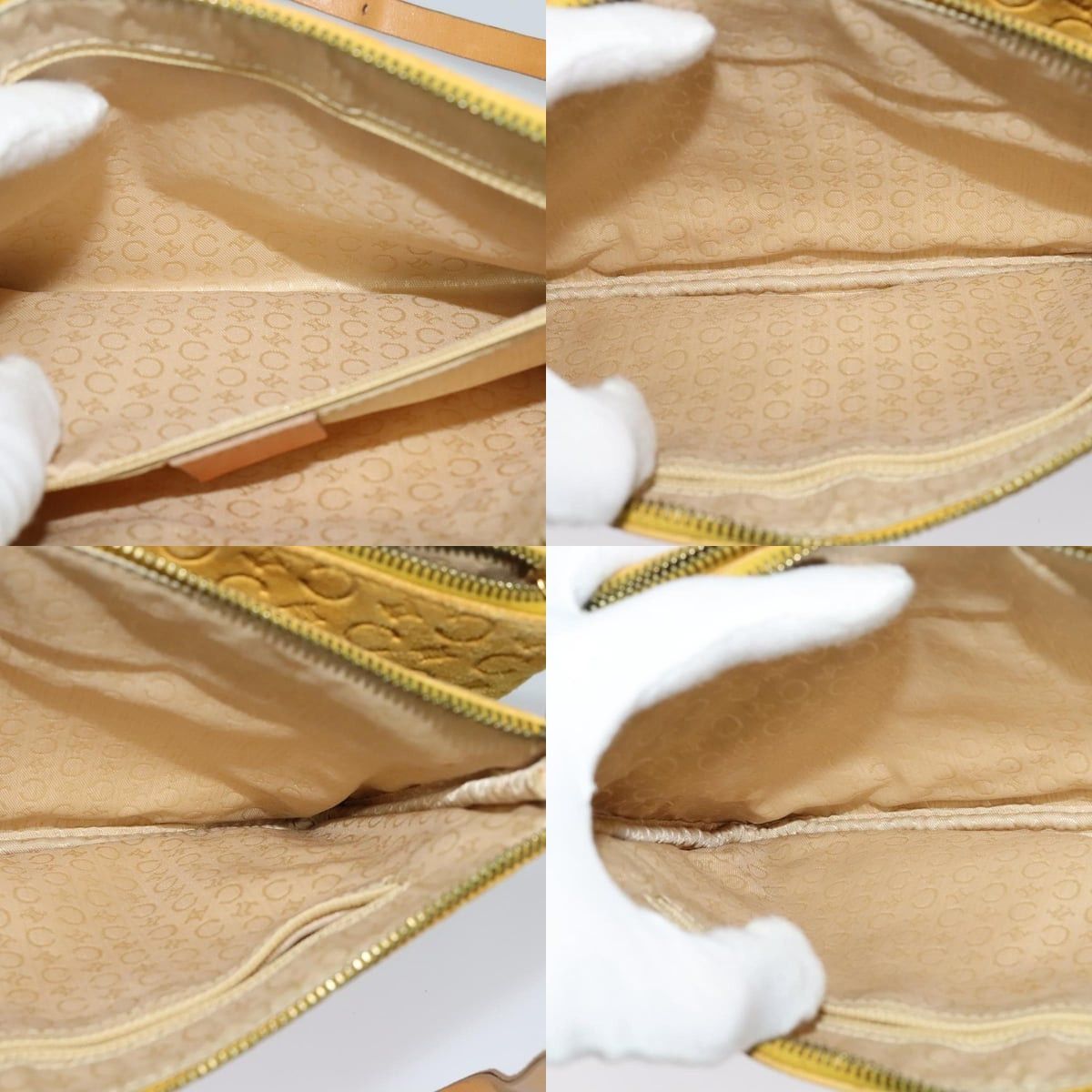 Celine CELINE C Macadam Canvas Shoulder Bag Suede Yellow Gold Size ONE SIZE - 12 Thumbnail