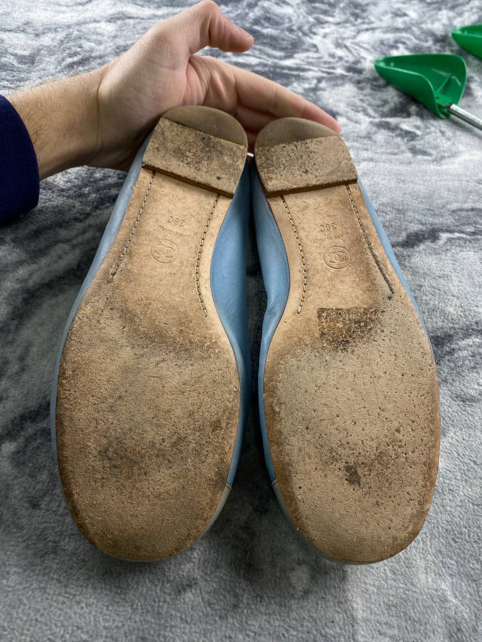 Chanel Chanel Leather Ballet Flats Women 38 Blue Size US 8 / IT 38 - 21 Thumbnail