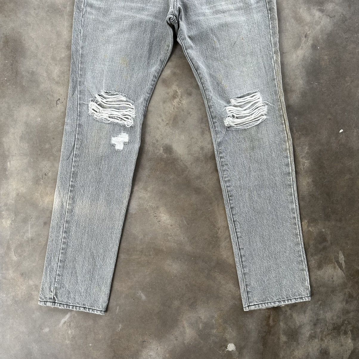 Japanese Brand × Jean × Vintage Vintage Japanese Faded Black Distressed Denim Jean Pant Size US 32 / EU 48 - 2 Thumbnail