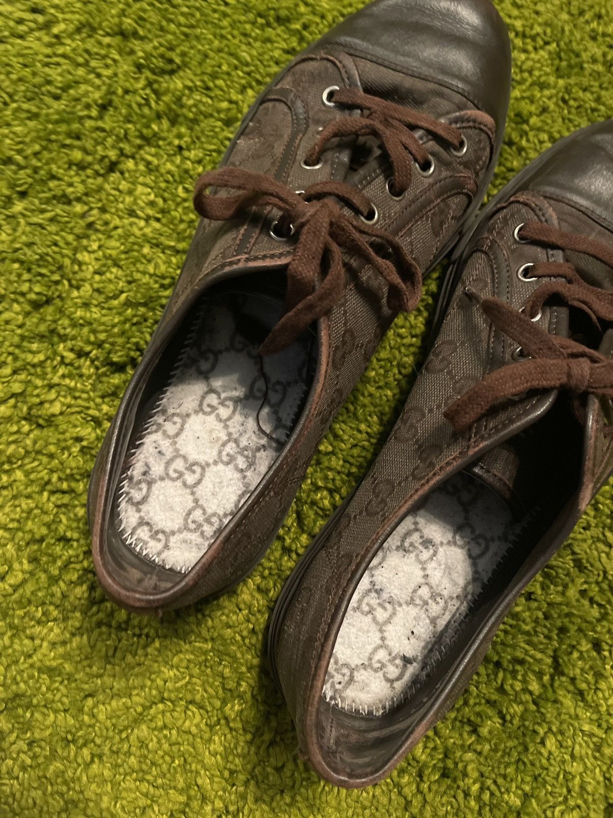 Designer × Gucci Gucci GG monogram leather sneakers Size US 8 / EU 41 - 8 Thumbnail