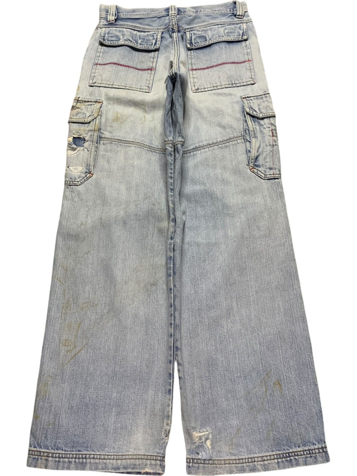 Japanese Brand Vintage Japanese Brand Faded Wash Baggy Cargo Jeans Size US 29 - 2 Thumbnail