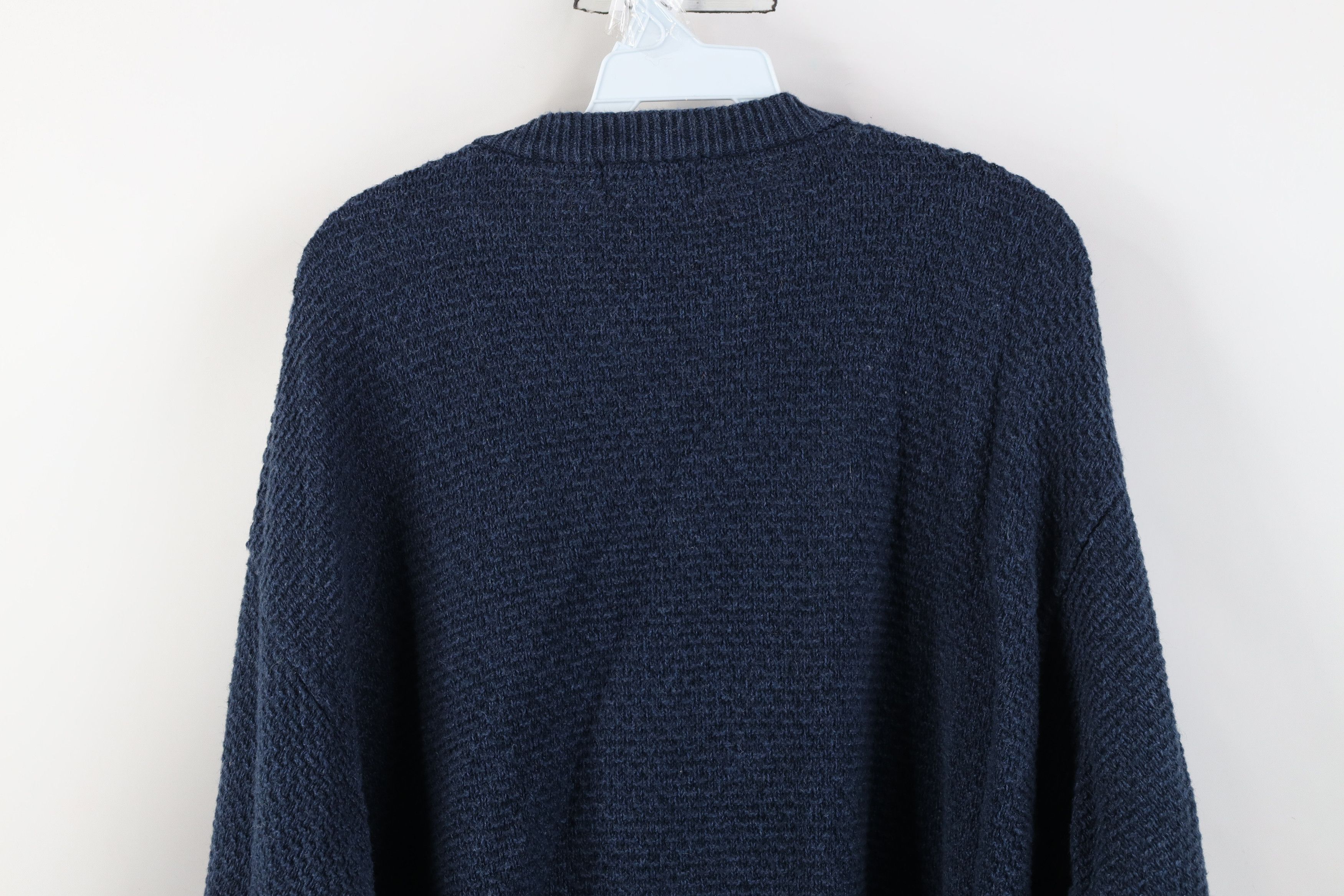 Woolrich Woolen Mills Vintage 90s Woolrich Blank Thermal Knit Henley Sweater Blue Size US XL / EU 56 / 4 - 10 Thumbnail