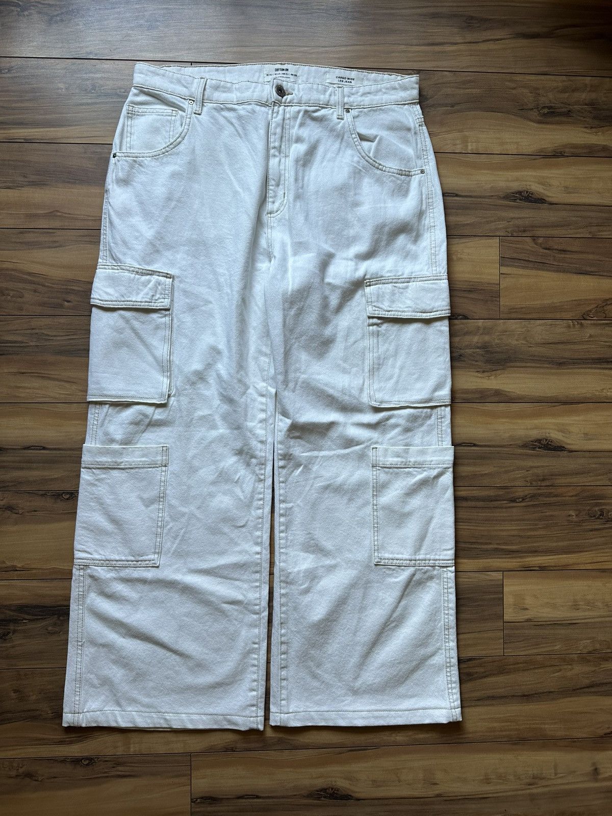 Cotton On Cotton On Cargo Wide Leg Jeans Size 34" / US 12 / IT 48 - 1 Thumbnail