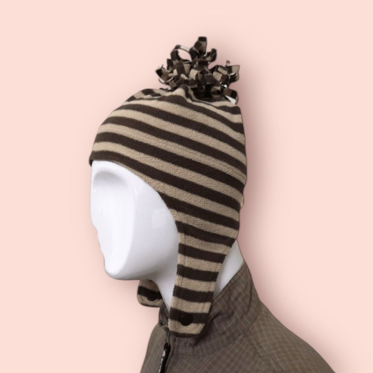 Japanese Brand VINTAGE JUNK STORE STRIPES EARMUFFS ALT BEANIE Size ONE SIZE - 1 Thumbnail