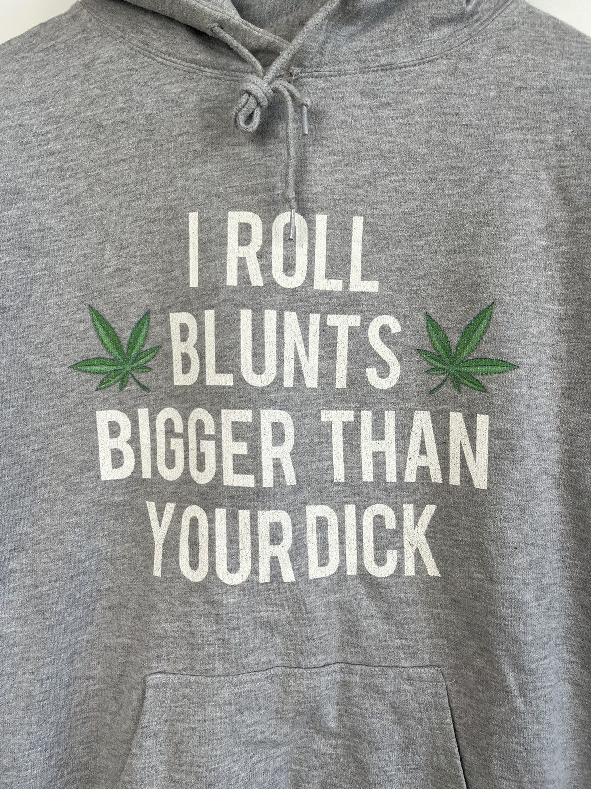 Vintage Grey Hoodie “I Roll Blunts Bigger Than Your Dick” Hoodie Size US M / EU 48-50 / 2 - 2 Thumbnail