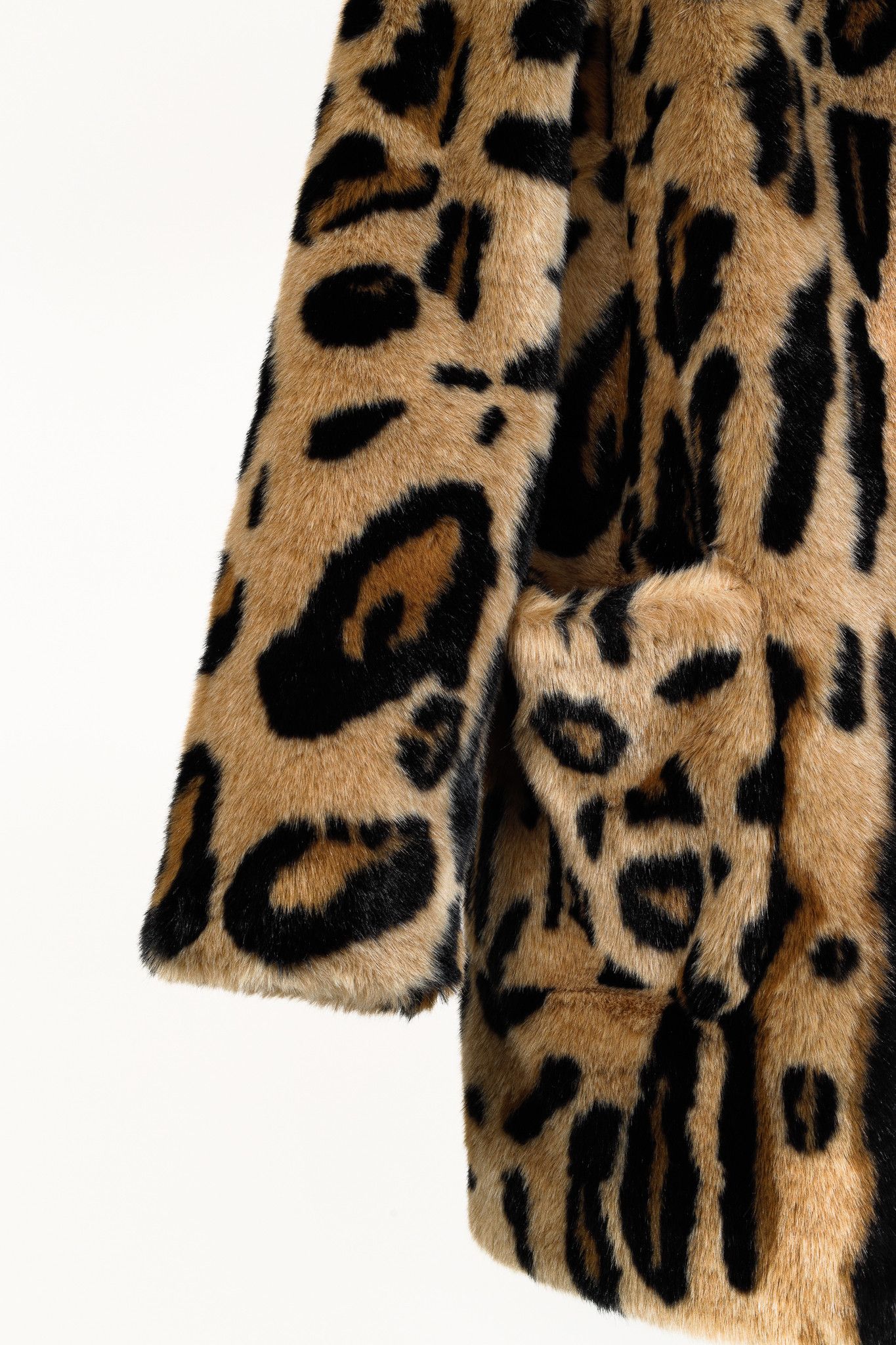Other Stand Alexa Beige Black Leopard Faux Fur Coat Size M / US 6-8 / IT 42-44 - 3 Thumbnail