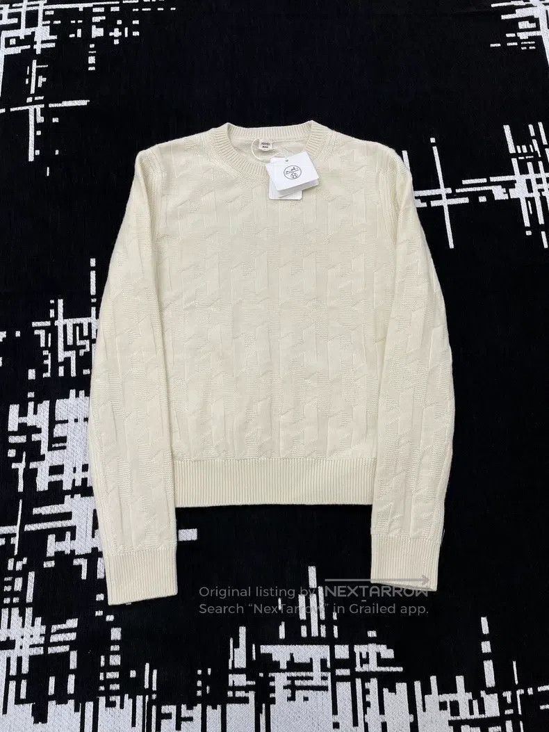 Hermes Hermes White H logo full-print long-sleeve sweater Size XS / US 0-2 / IT 36-38 - 1 Thumbnail
