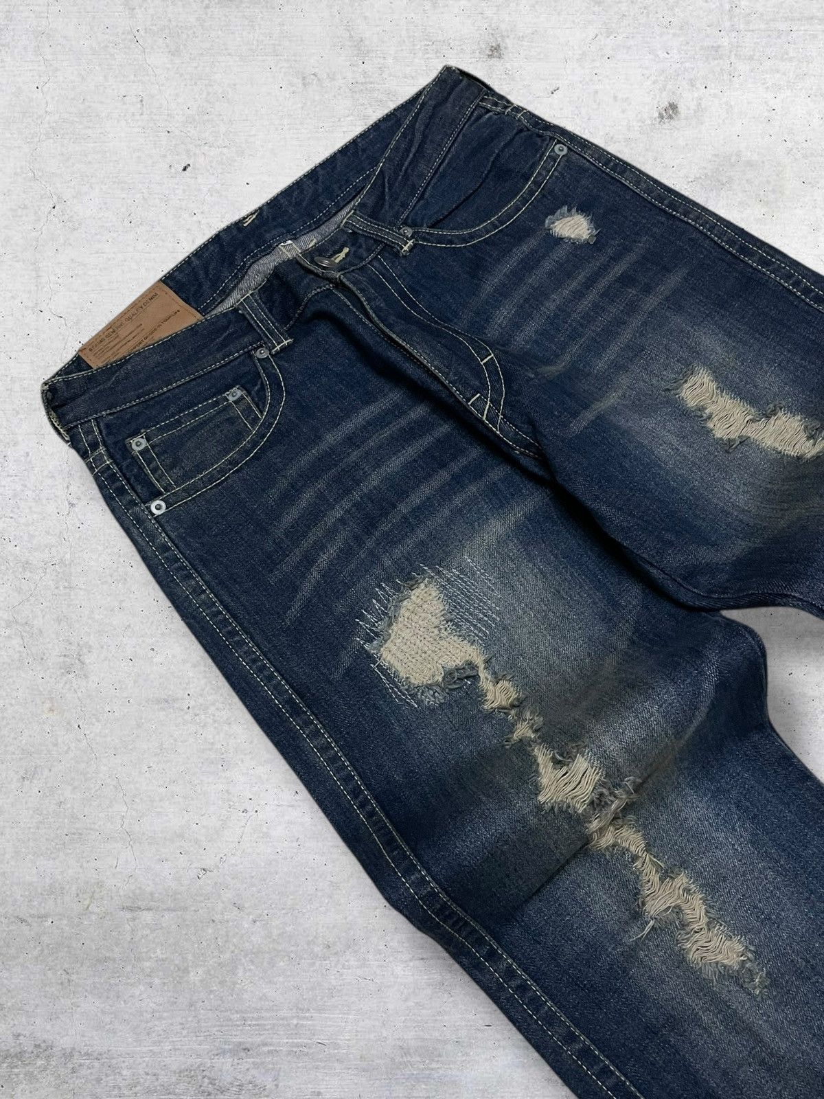 Hysteric Glamour VINTAGE BEAMS OG JAPAN DESIGNER 90S RIPPED GOLD GRUNGE DENIM Size US 30 / EU 46 - 7 Thumbnail
