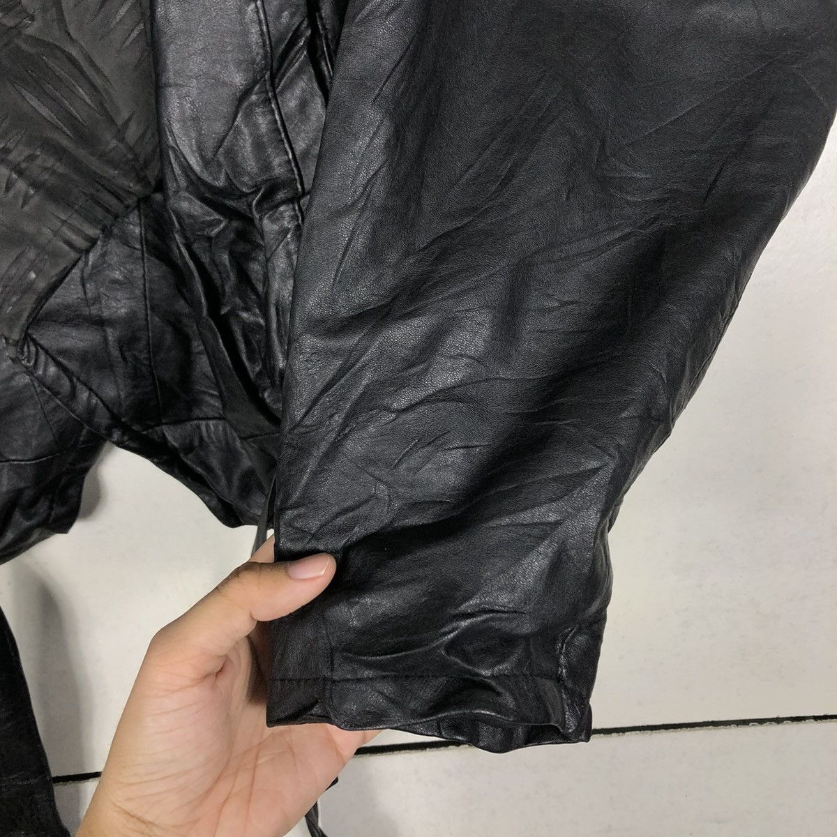Vintage 🔥VINTAGE BIKER LEATHER JACKET SKIN-FITS ISSEY MIYAKE Size US M / EU 48-50 / 2 - 17 Thumbnail