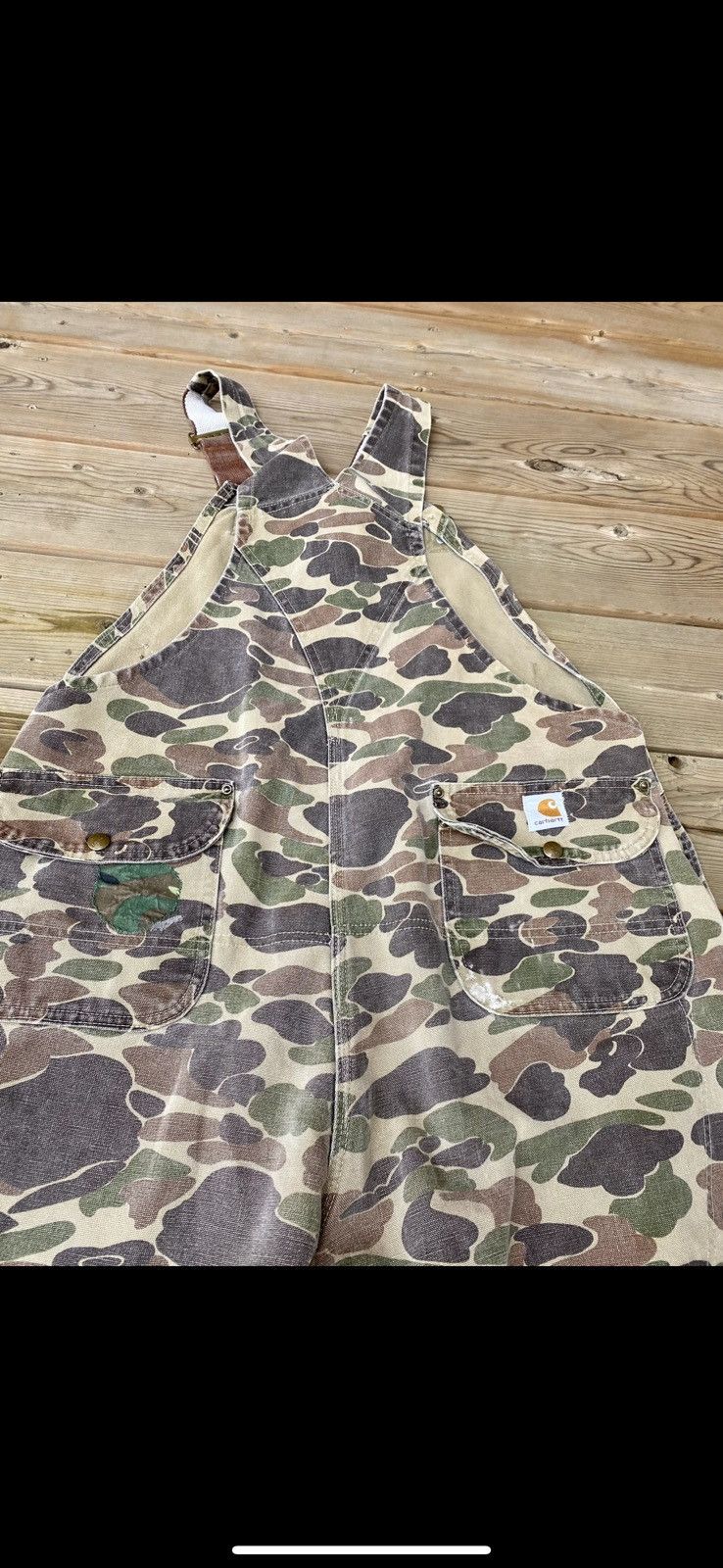 Carhartt × Vintage RARE Vintage 80s Carhartt Duck Camo Hunting Overalls Pants Size US 38 / EU 54 - 5 Thumbnail