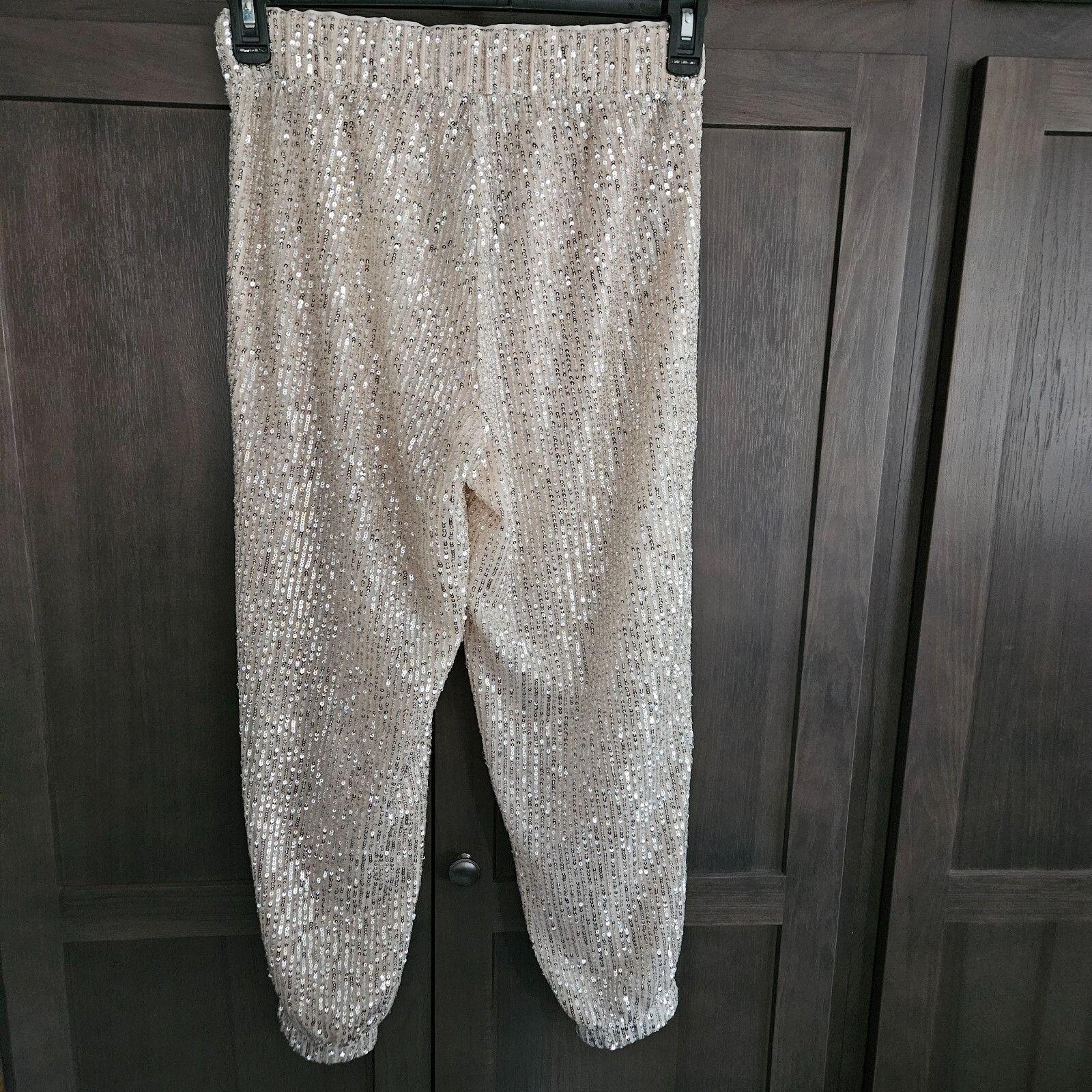 Loft Loft Petites XS Sequin Jogger Pants Gold Sparkly Elastic Wai Size 26" / US 2 / IT 38 - 8 Thumbnail