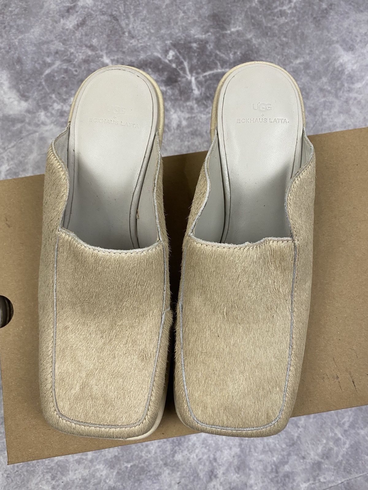 Eckhaus Latta Ugg x Eckhaus Latta Cowboy Block Fur Mules Size: 37 Size US 7 / IT 37 - 2 Thumbnail