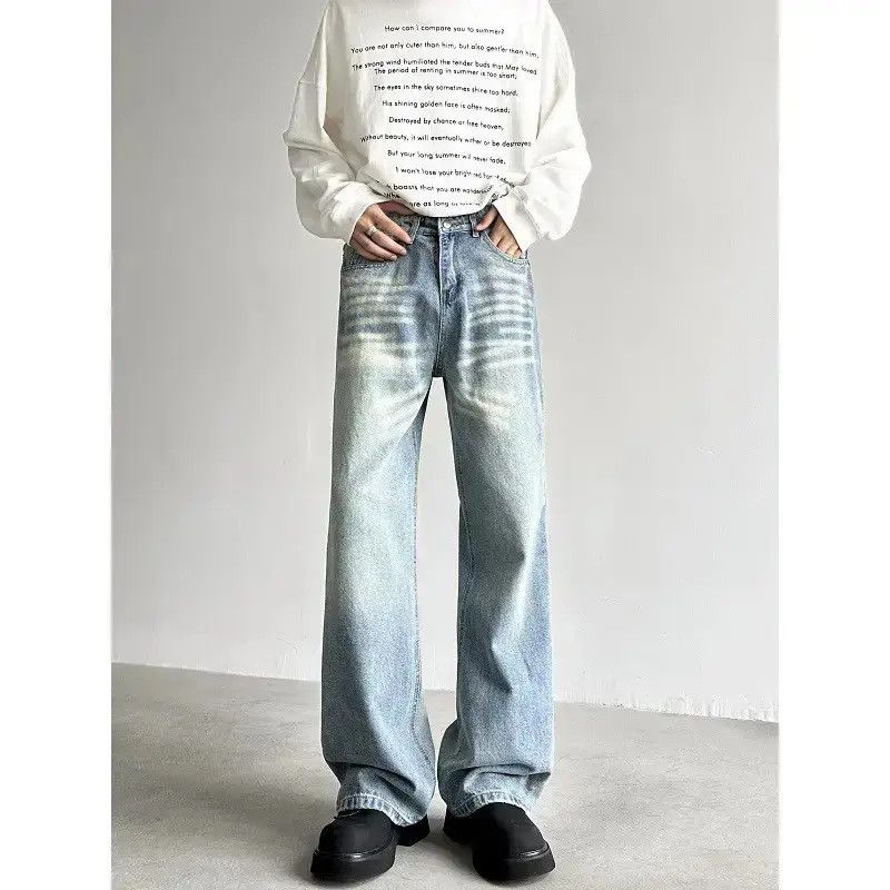 Japanese Brand Retro straight leg wide leg slightly flared jeans Size US 32 / EU 48 - 6 Thumbnail