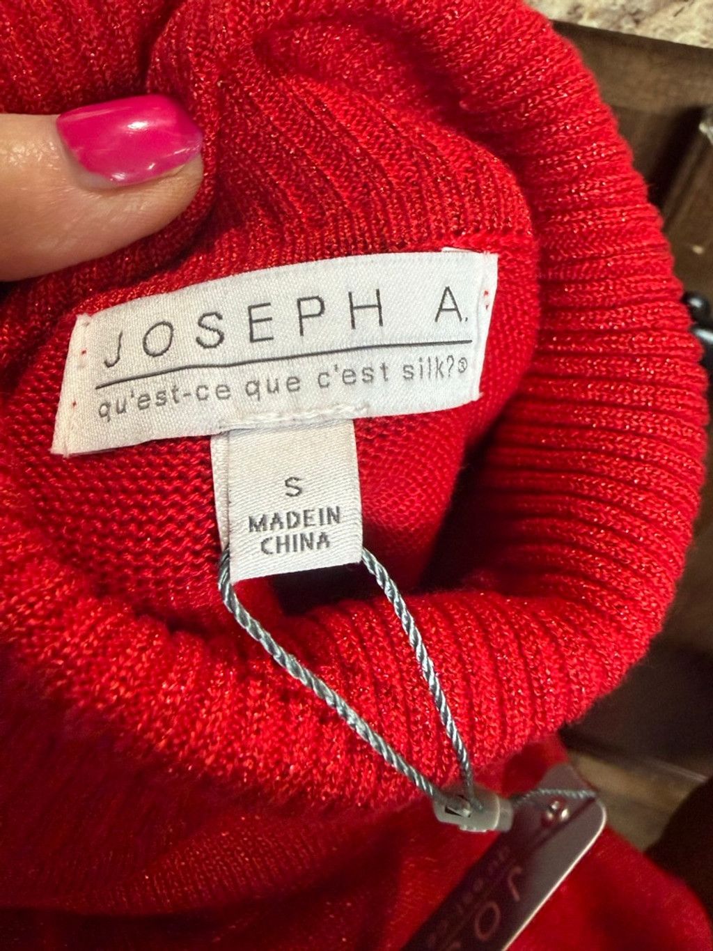 Joseph Abboud Women's JOSEPH A. Red Turtleneck Sweater S Size S / US 4 / IT 40 - 9 Thumbnail
