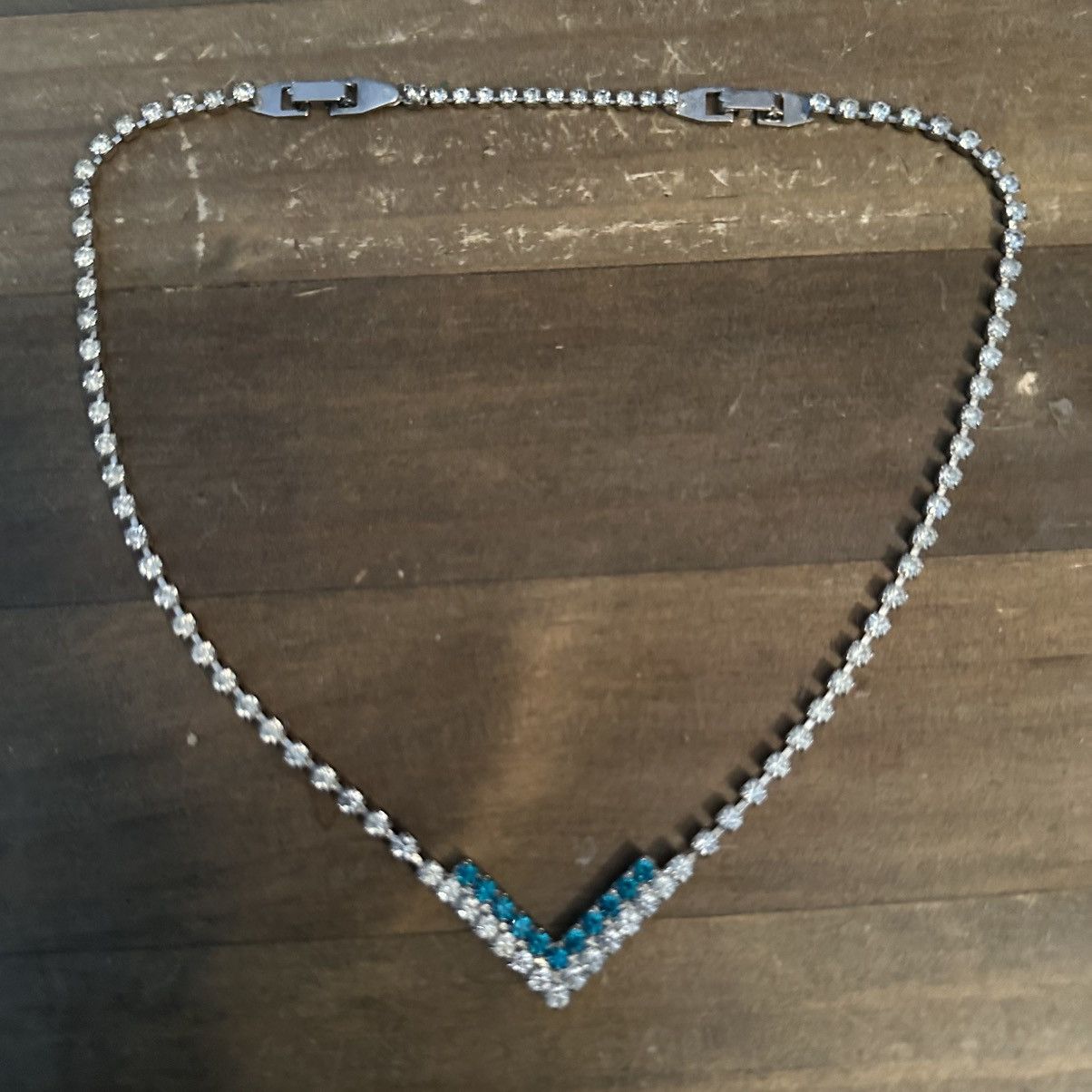 Vintage Vintage rhinestone chevron tennis necklace Size ONE SIZE - 2 Thumbnail