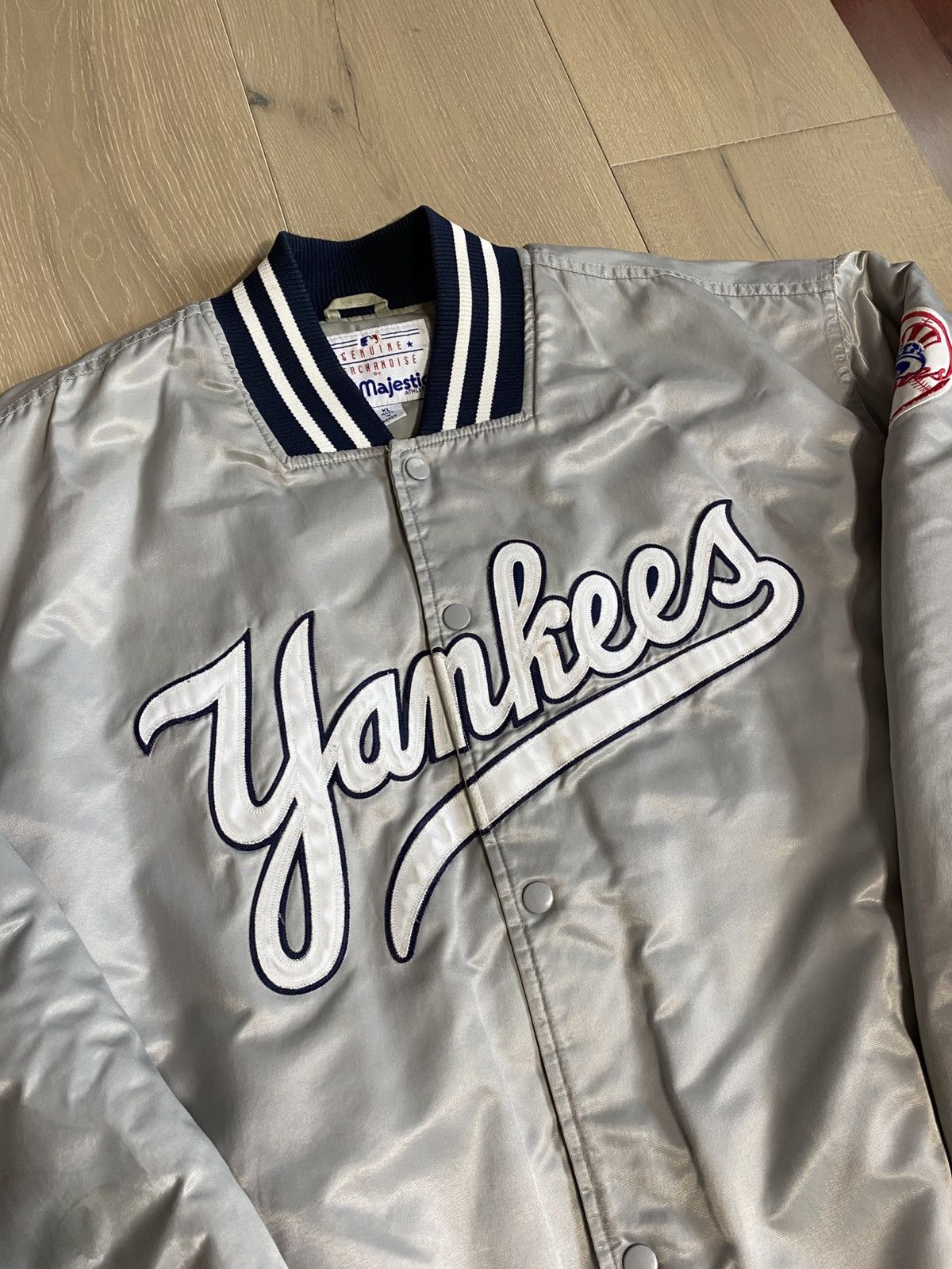 Starter Starter New York Yankees Satin Jacket Size US XL / EU 56 / 4 - 7 Thumbnail