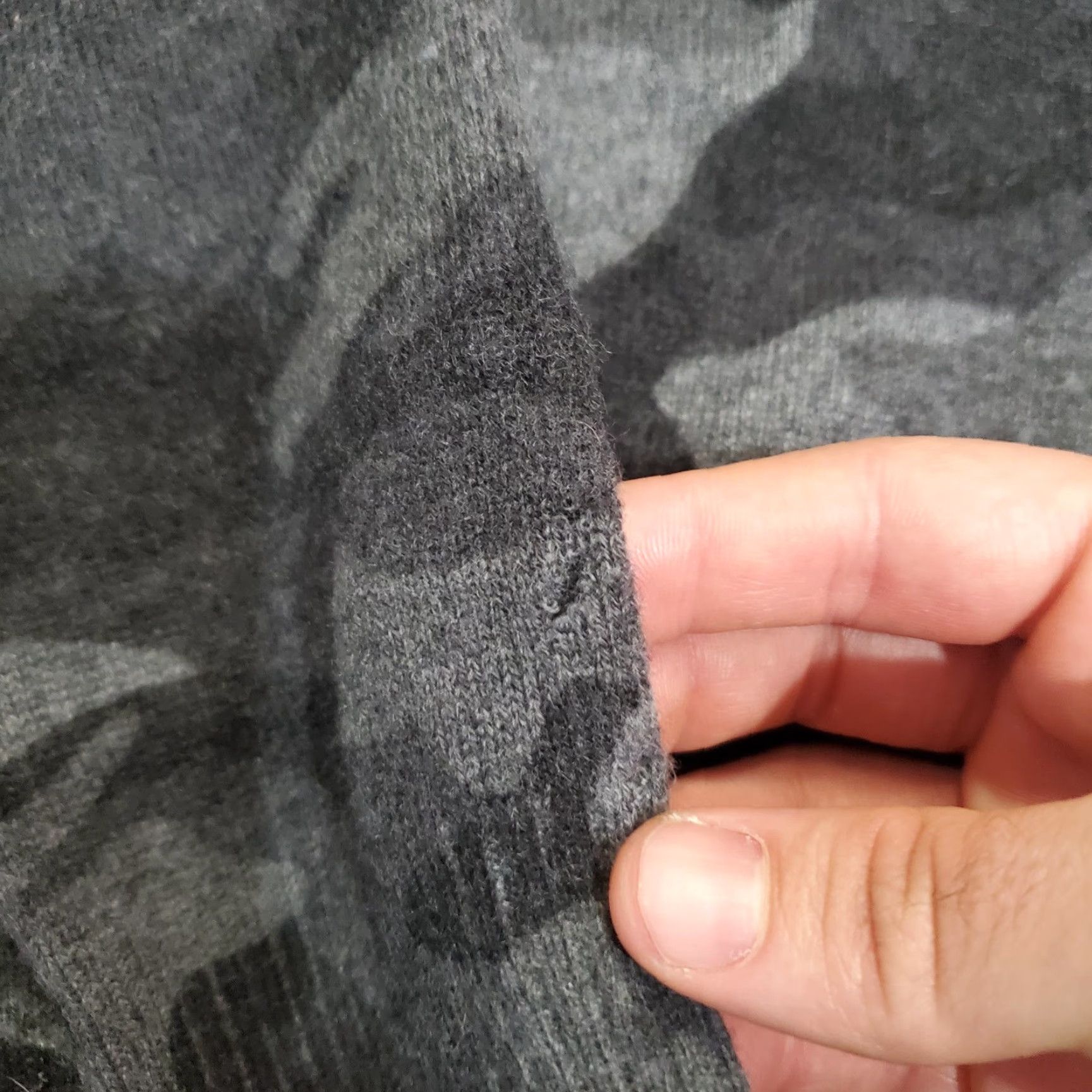 AQUA AQUA Cashmere Womens Small Gray Camouflage Crewneck Pullover 100% Cashmere Sweater - Knit Long Sleeve Crew Neck Modern Army Size S / US 4 / IT 40 - 4 Thumbnail