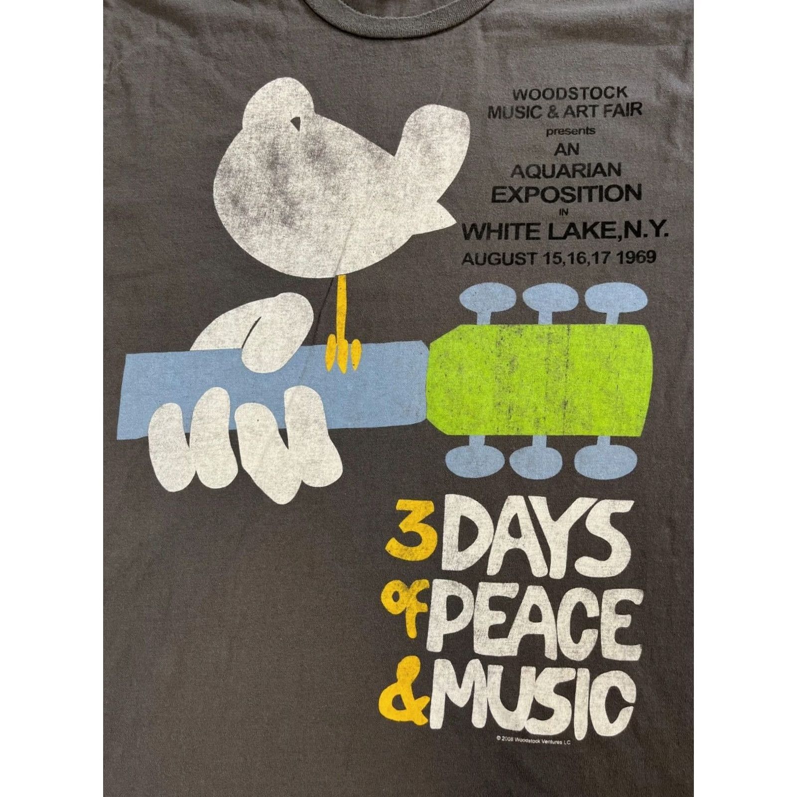 Vintage VINTAGE Woodstock Aquarian Exposition T-Shirt Sz L Mens Short Sleeve Gray Cotton 2008 Music Peace Rock Size US L / EU 52-54 / 3 - 3 Thumbnail