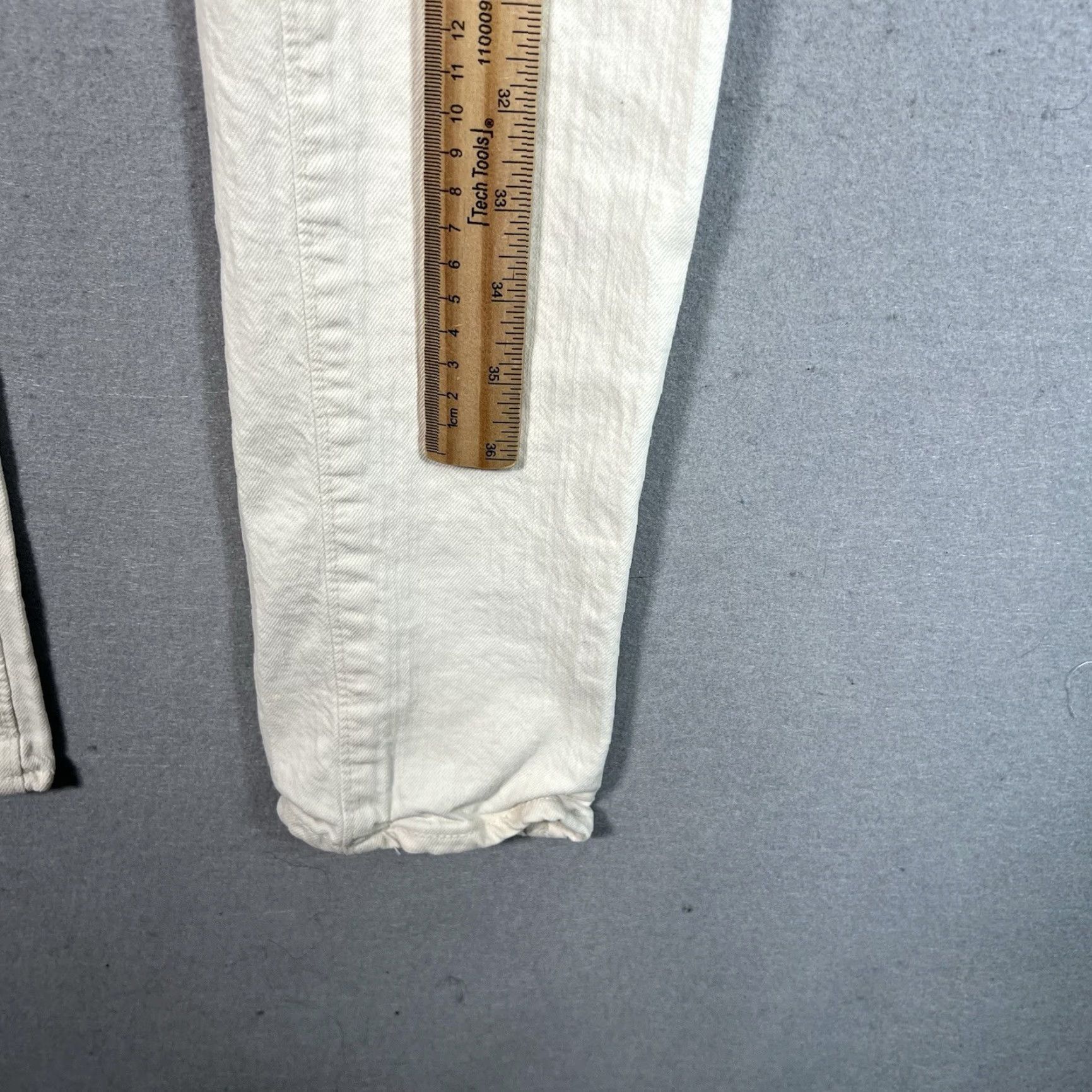 Helmut Lang VINTAGE Helmut Lang Jeans Womens 25 White Denim Skinny Low Rise Stretch USA Womens Jeans 5-Pocket Stretch Slim 35in Inseam Size 42" / US 20 - 3 Thumbnail