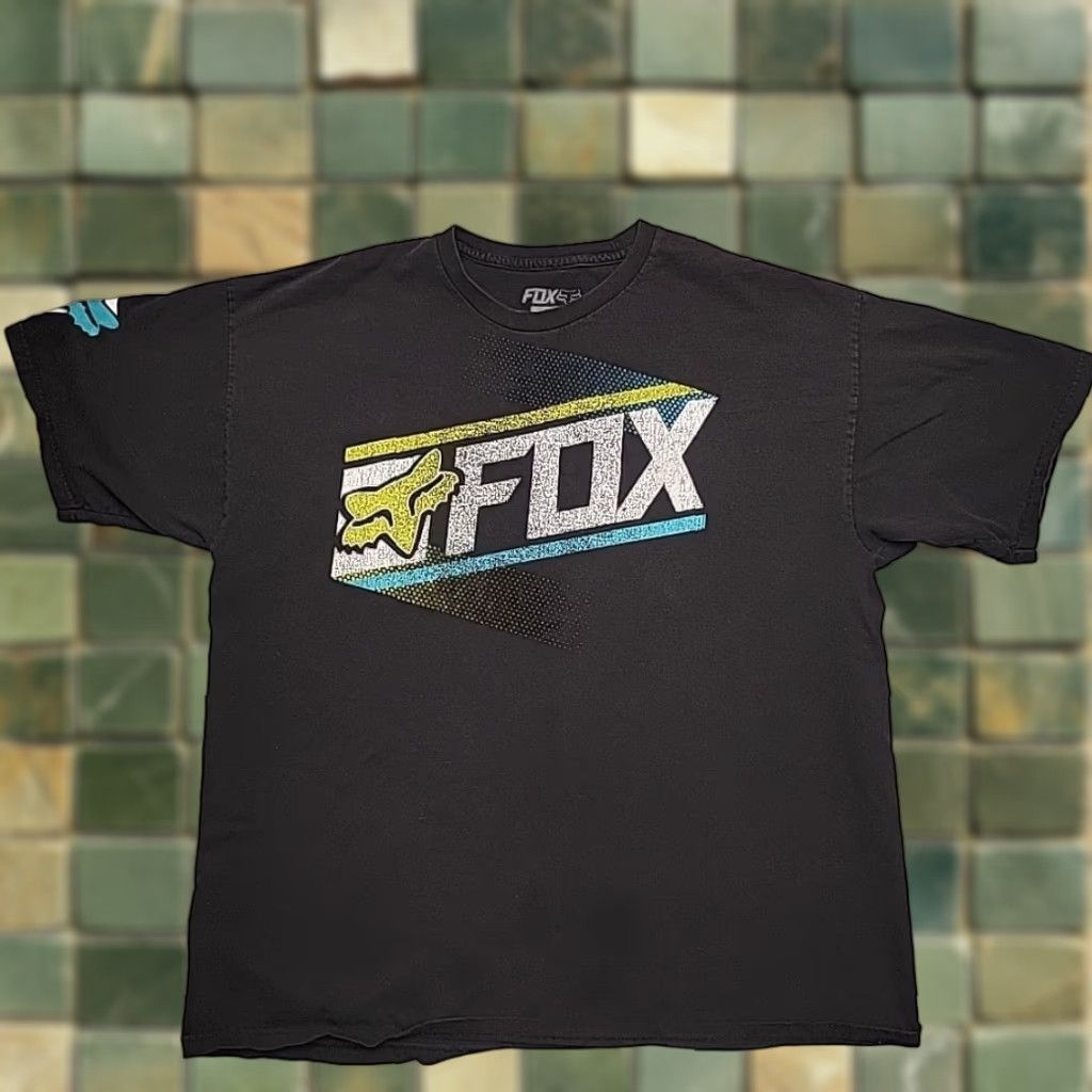 Logo 7 VINTAGE Fox Racing Shirt Mens XL Black Short Sleeve Motor Sports Crewneck Logo Tee Size US XL / EU 56 / 4 - 1 Thumbnail