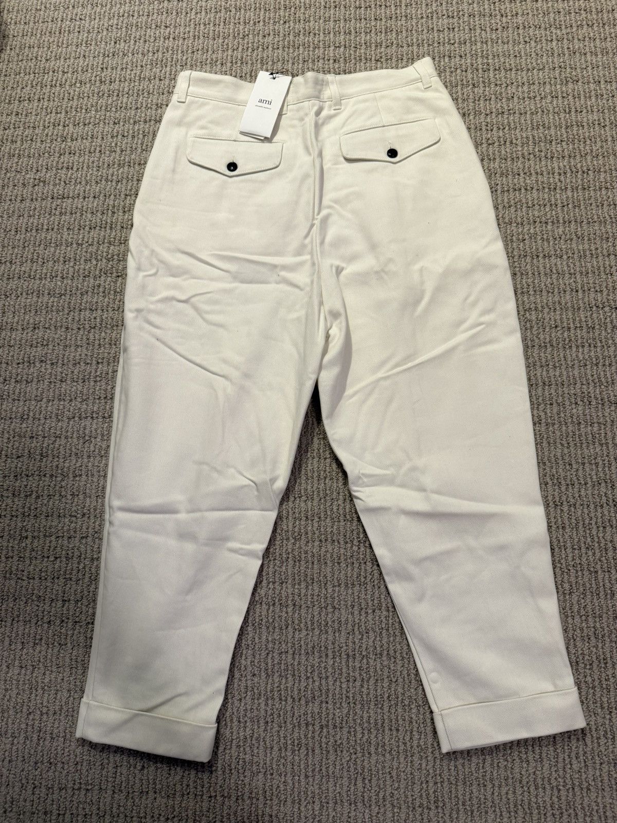 AMI Off-White Carrot Oversized Trousers Size US 29 - 2 Thumbnail