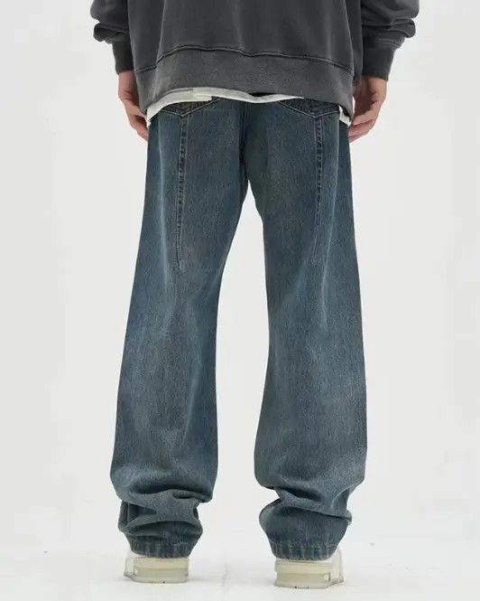 Japanese Brand Haseki x Aoba Washed distressed straight loose jeans y2k Size US 34 / EU 50 - 8 Thumbnail