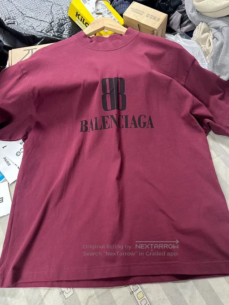 Balenciaga Balenciaga Double B Design! Bordeaux Red Color Size US XS / EU 42 / 0 - 1 Thumbnail
