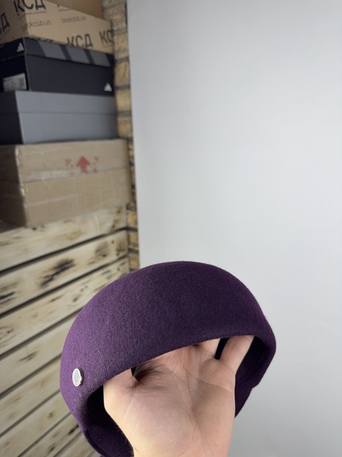 Daniele Alessandrini × Designer Daniele Alessandrini Purple Wool Beret Made in Italy Size 56 Size ONE SIZE - 4 Thumbnail