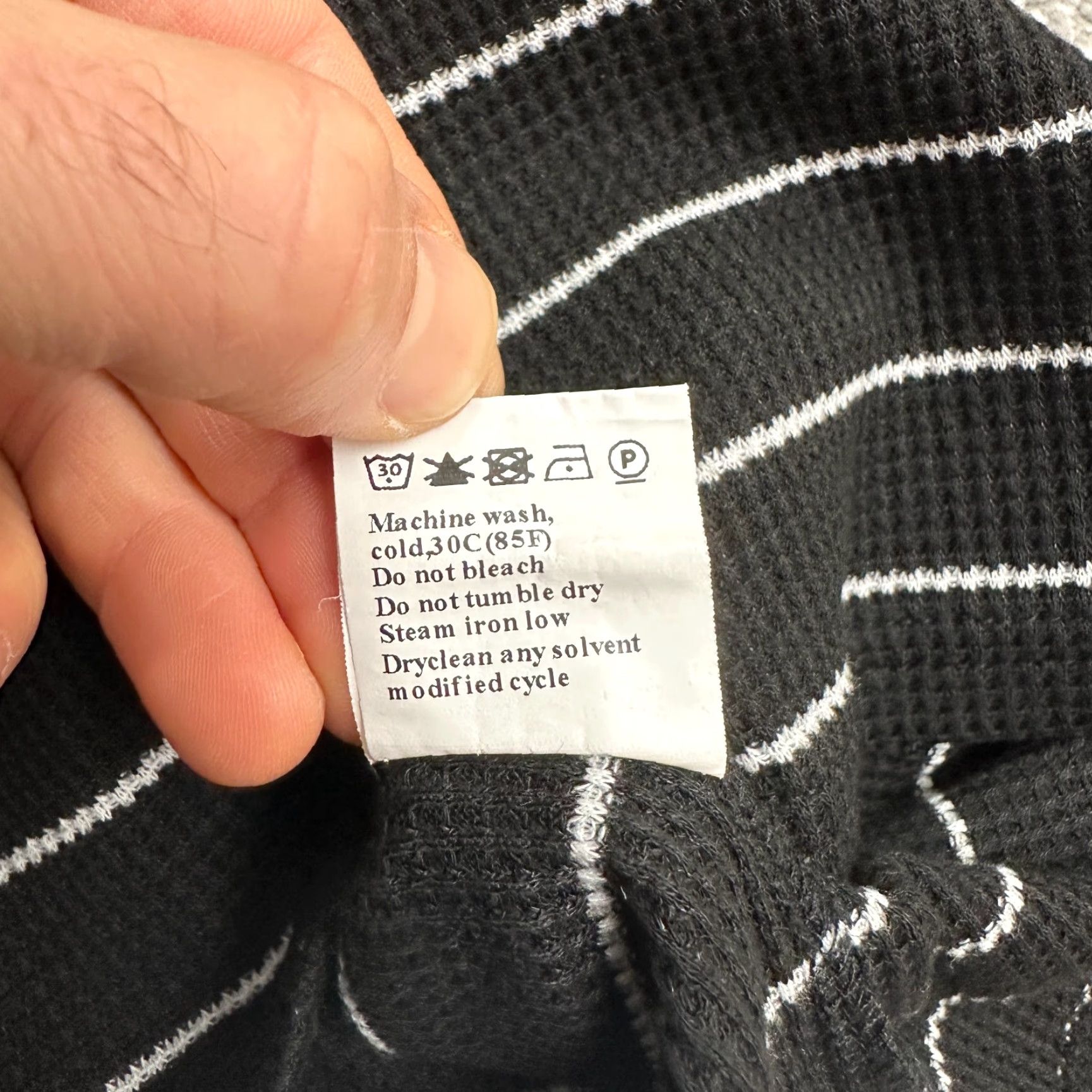 Vintage Unbranded Henley Pullover Sweater Womens M Black White Striped Waffle Knit Casual Shirt Womens Size M / US 6-8 / IT 42-44 - 5 Thumbnail