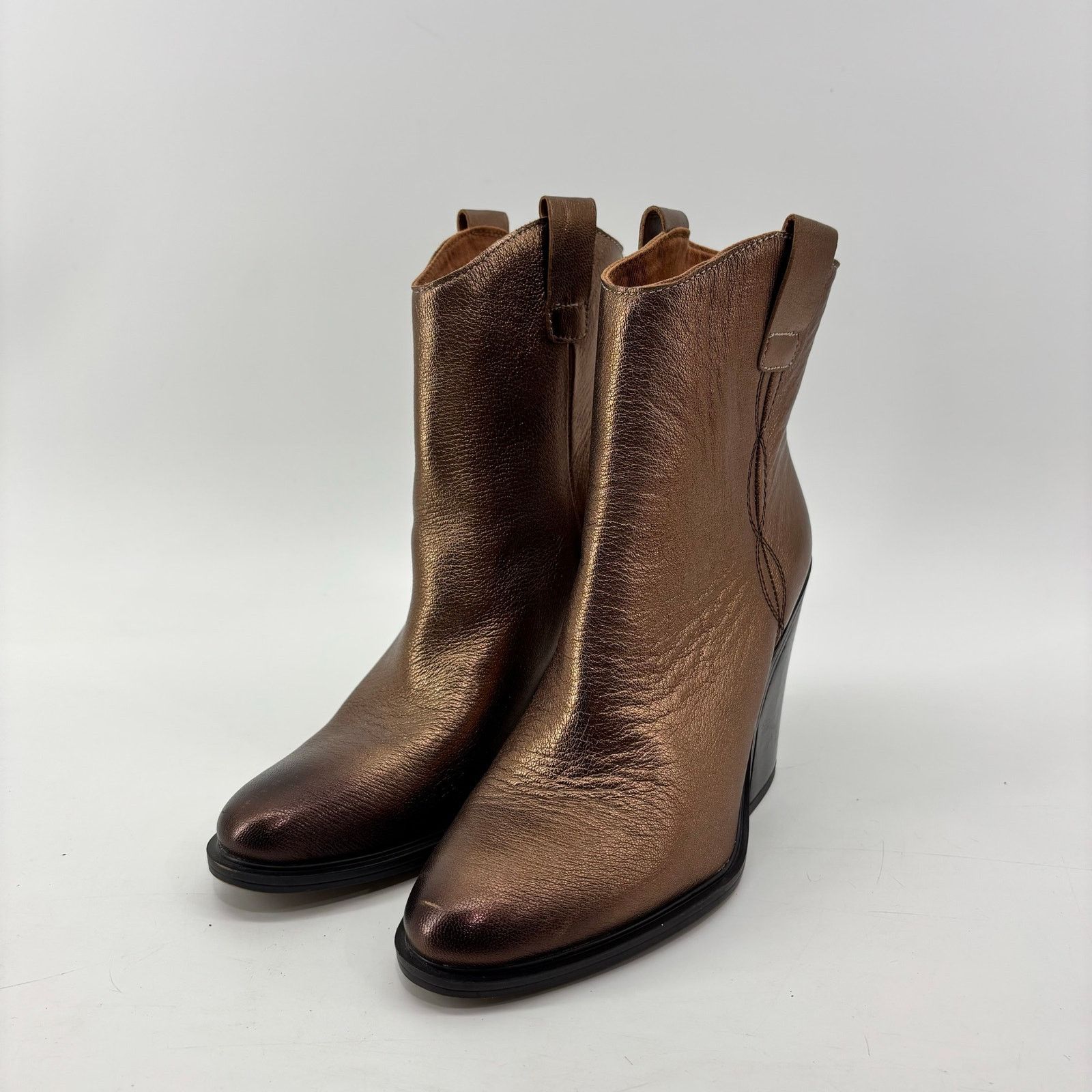 Franco Sarto Sarto Women’s 8.5 Germaine Bronze Metallic Boots Ankle Boots Size US 8.5 / IT 38.5 - 1 Thumbnail