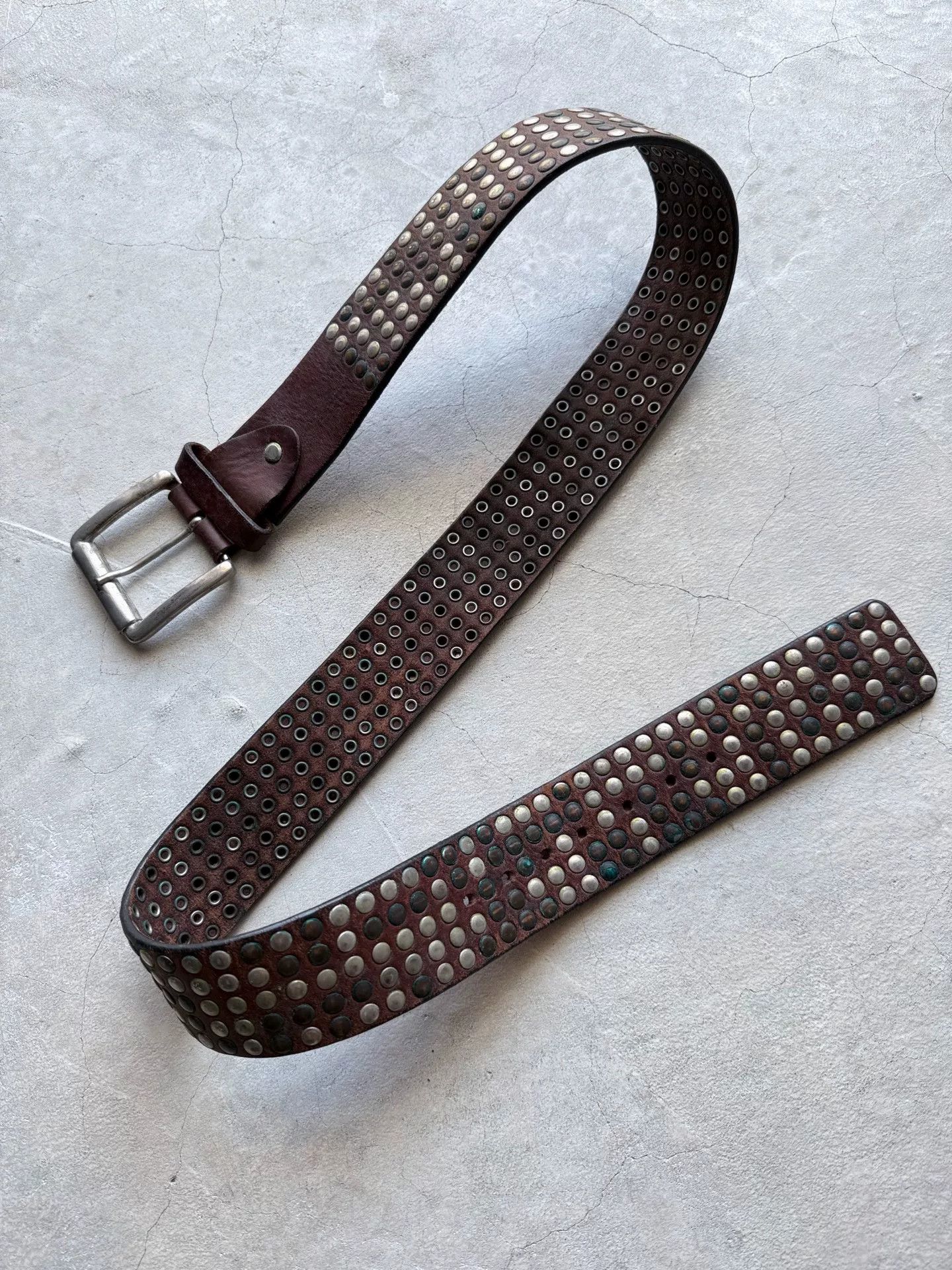 Vintage Vintage 90s Studded Leather Belt Size ONE SIZE - 1 Thumbnail