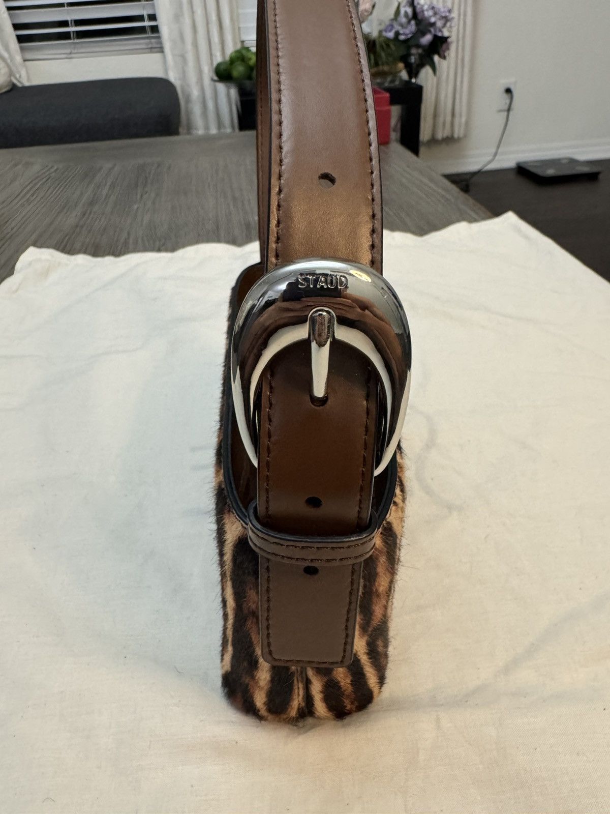 Staud STAUD Brown and Black Animal Print Shoulder Bag Size ONE SIZE - 4 Thumbnail