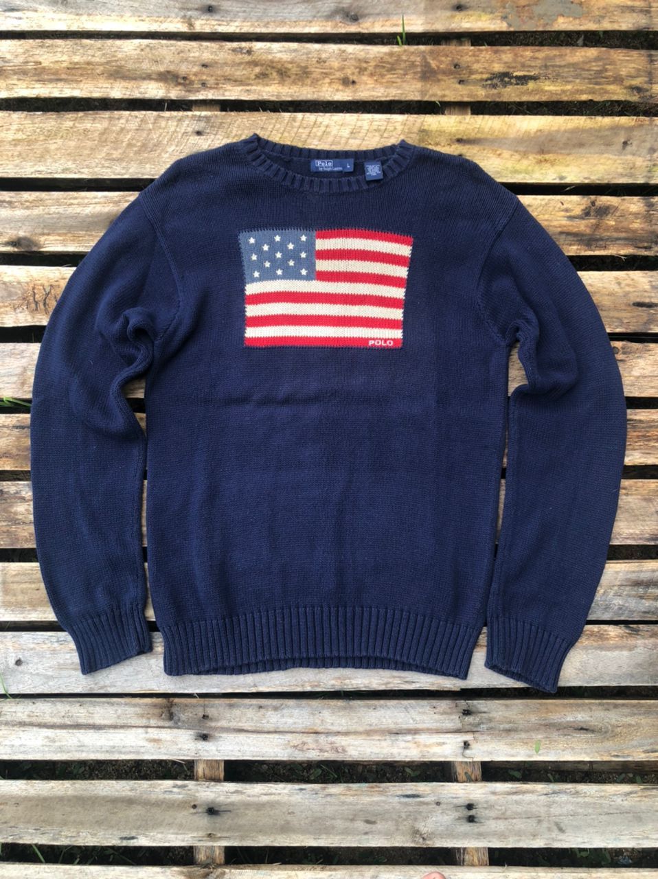 Vintage Polo by Ralph Lauren Flag Usa Knitwear