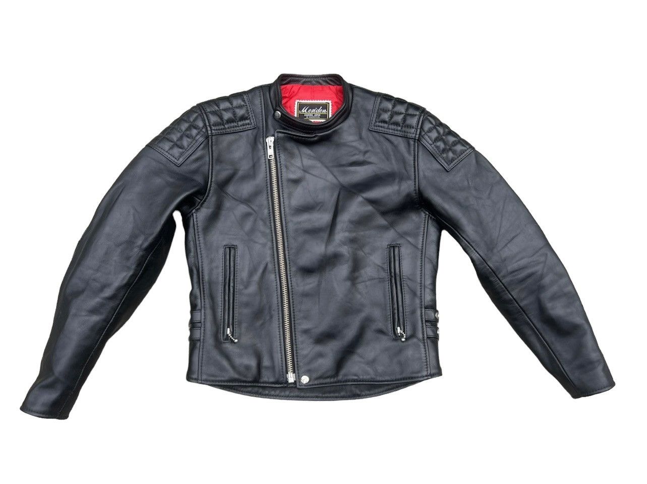 Japanese Brand KADOYA Made in Japan Asymmetrical Black Leather Biker Jacket Size US S / EU 44-46 / 1 - 1 Thumbnail